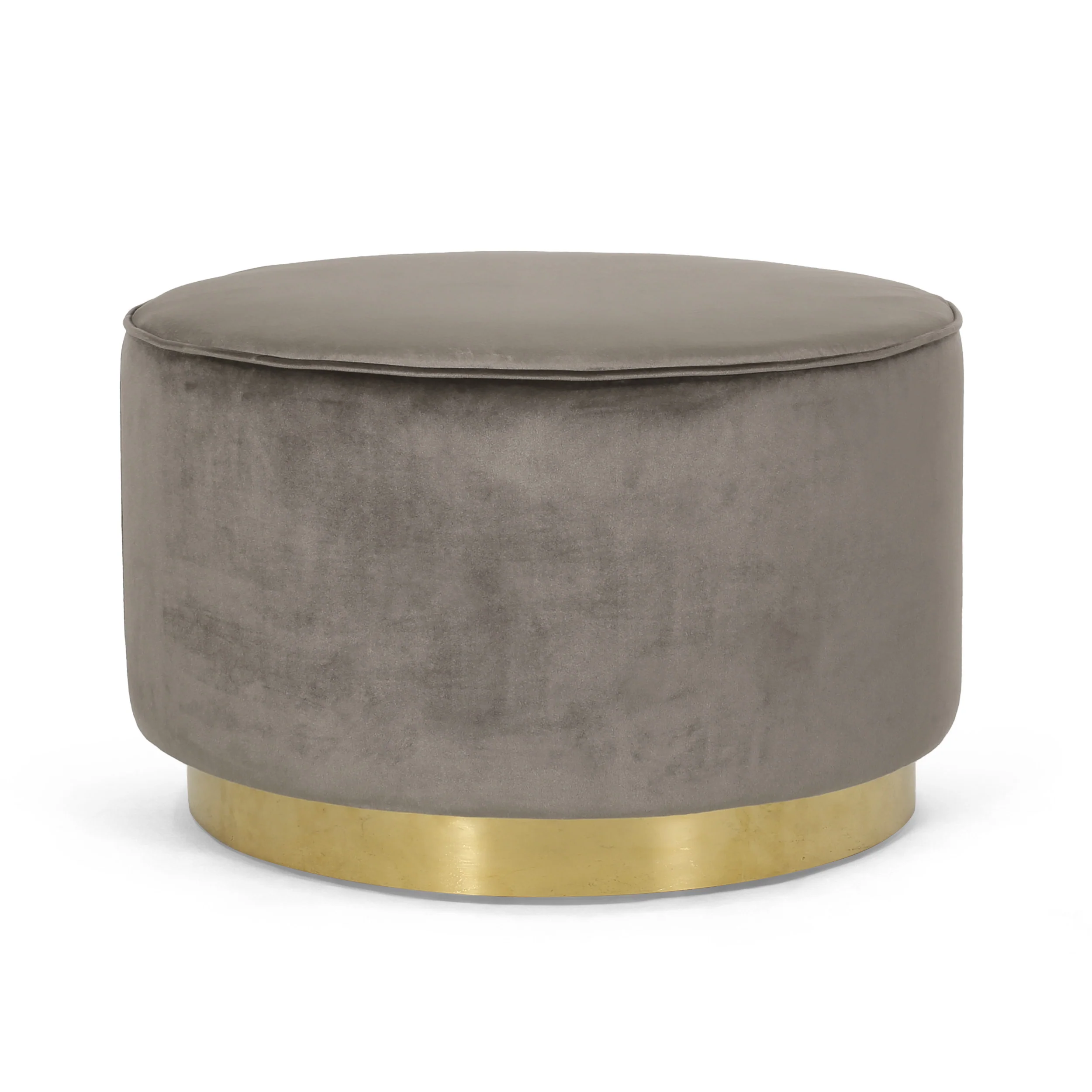 Kile Modern Glam Velvet Swivel Ottoman - furnishings