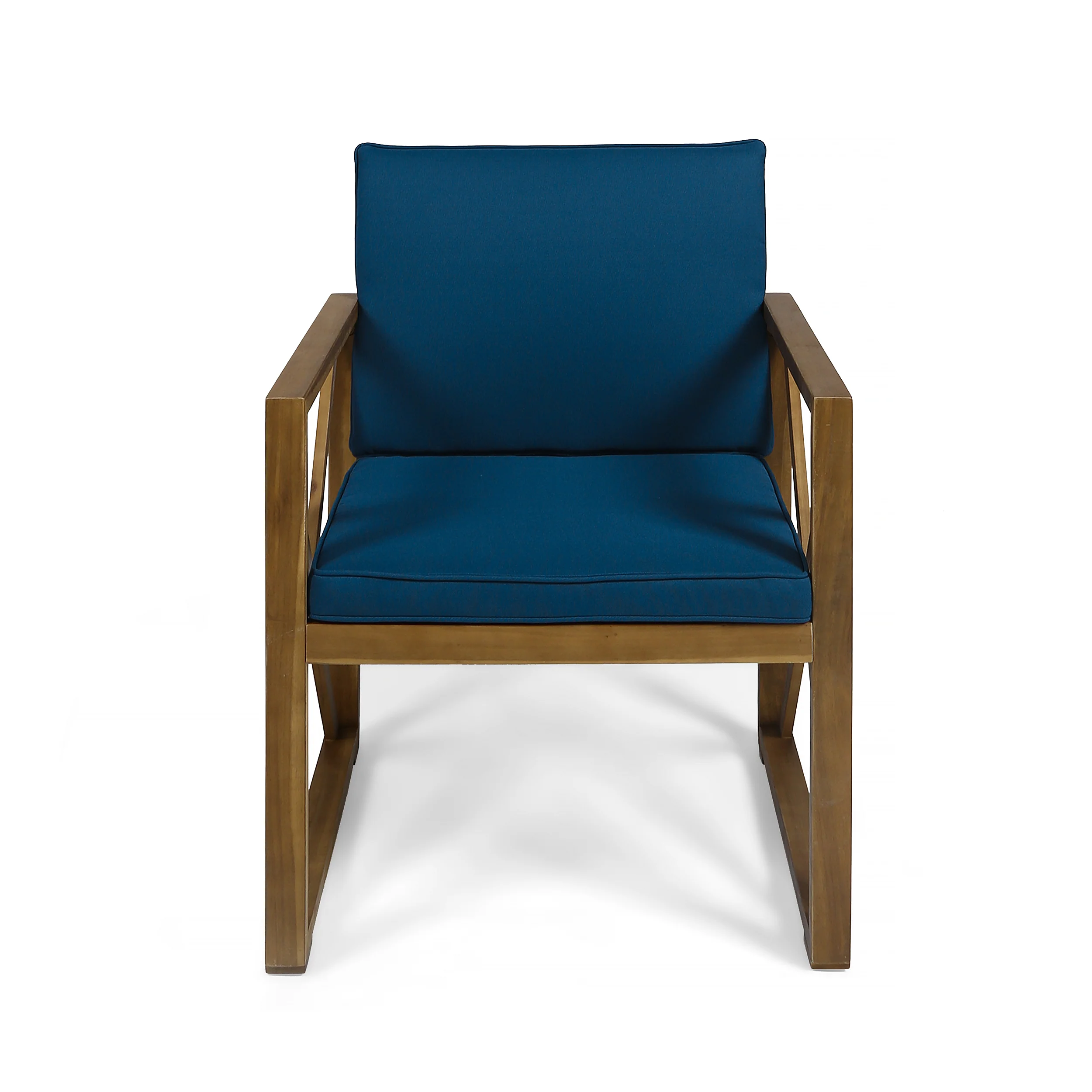 Penny Outdoor Acacia Wood 4 Piece Chat Set with Cushions - furnishings