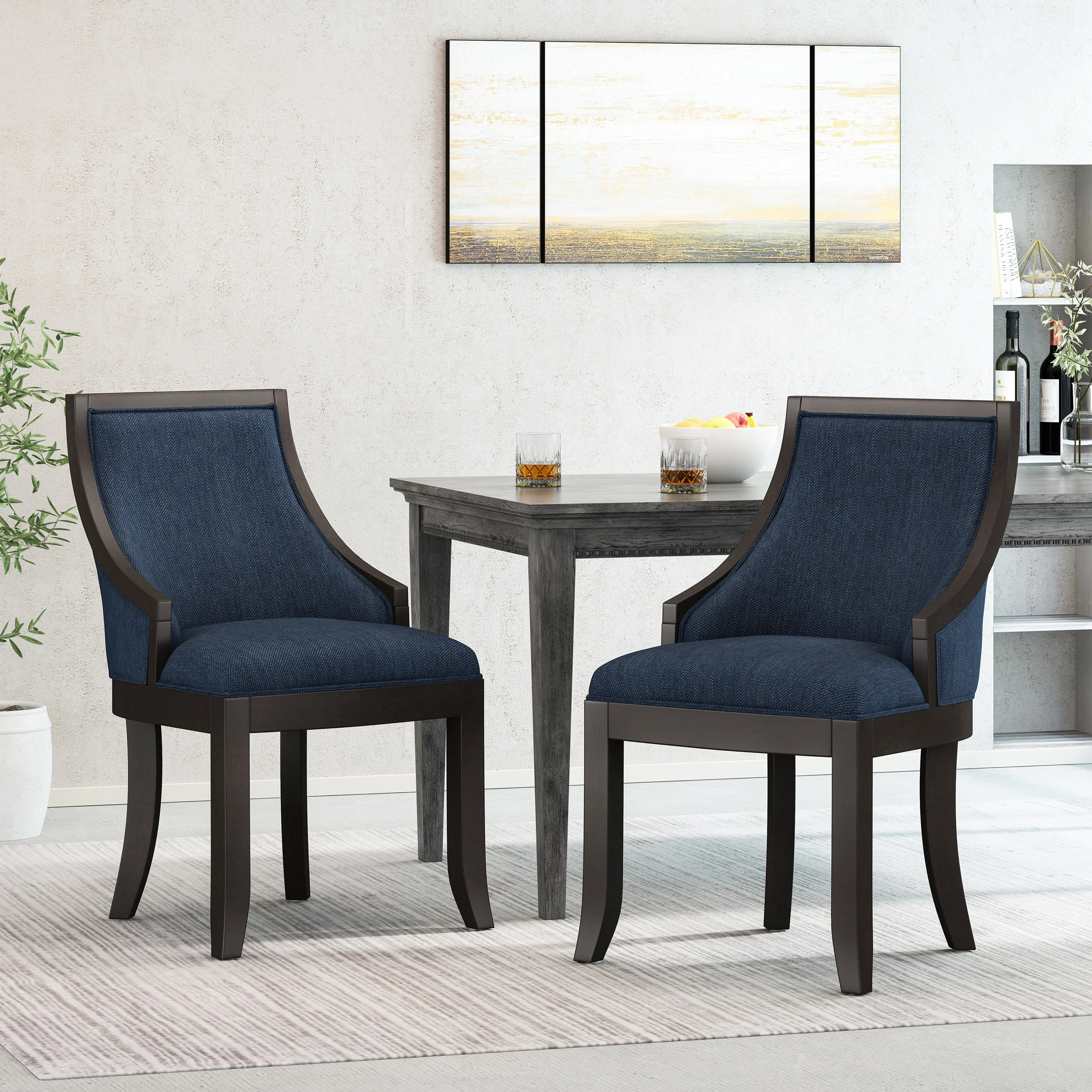 Monita Contemporary Upholstered Birch Wood Dining Chairs, Set of 2 - furnishings