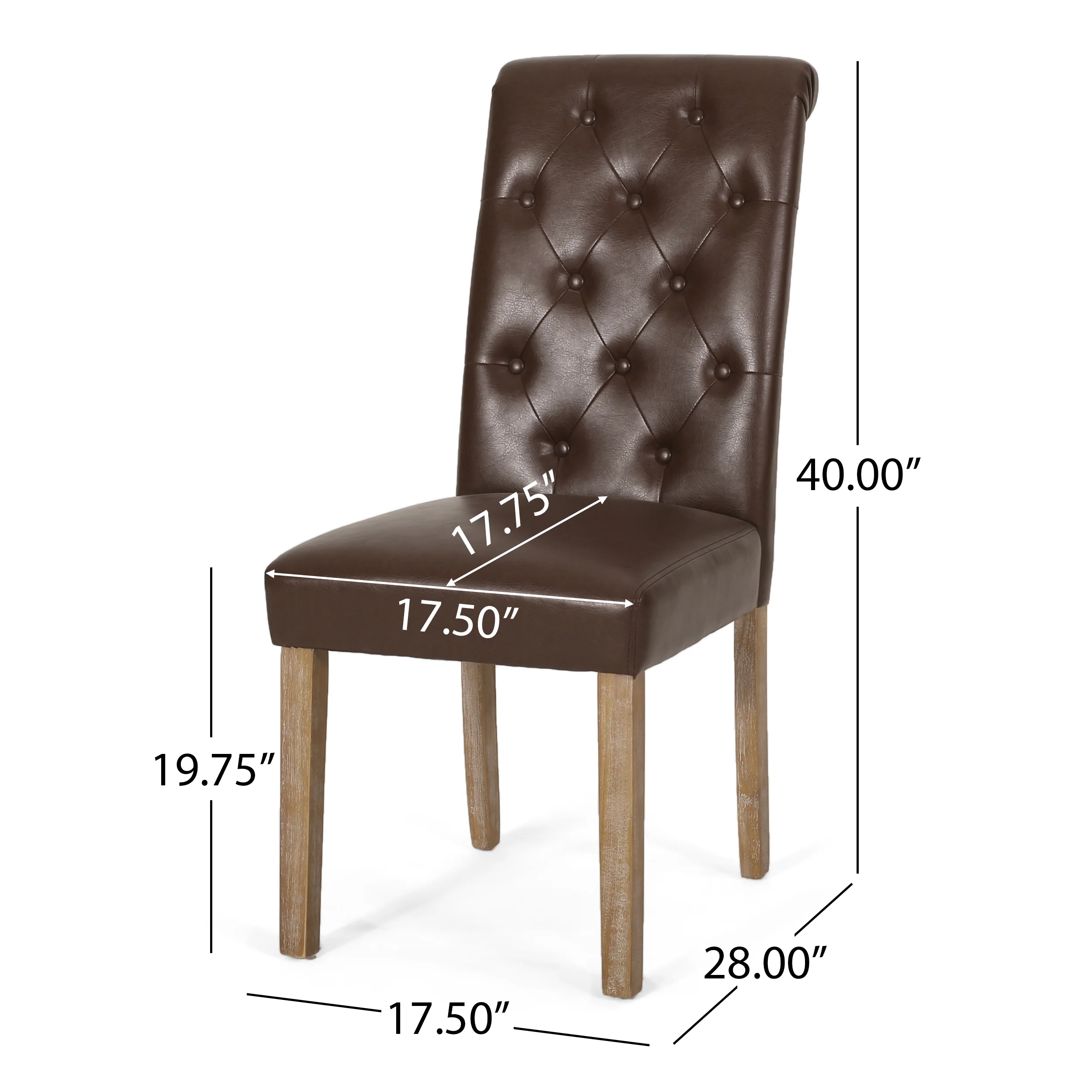 Larkspur Contemporary Faux Leather Tufted Dining Chairs, Set of 6 - furnishings