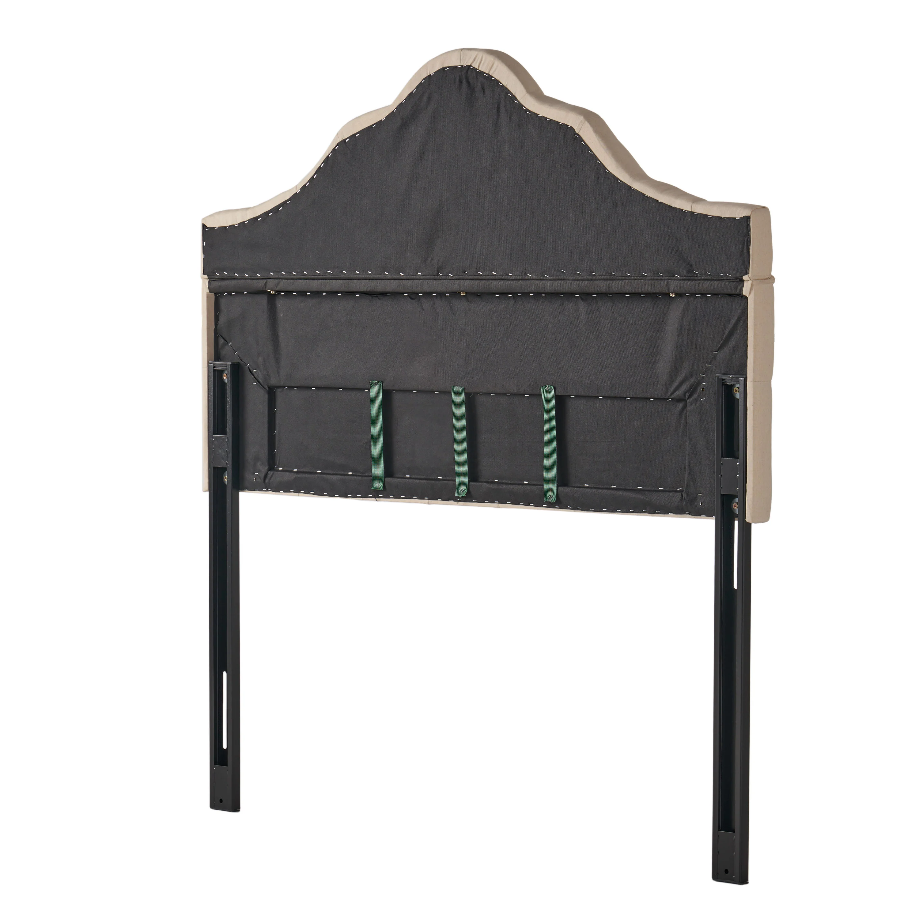 Orlban Contemporary Button Tufted Beige Fabric Queen/Full Headboard - furnishings