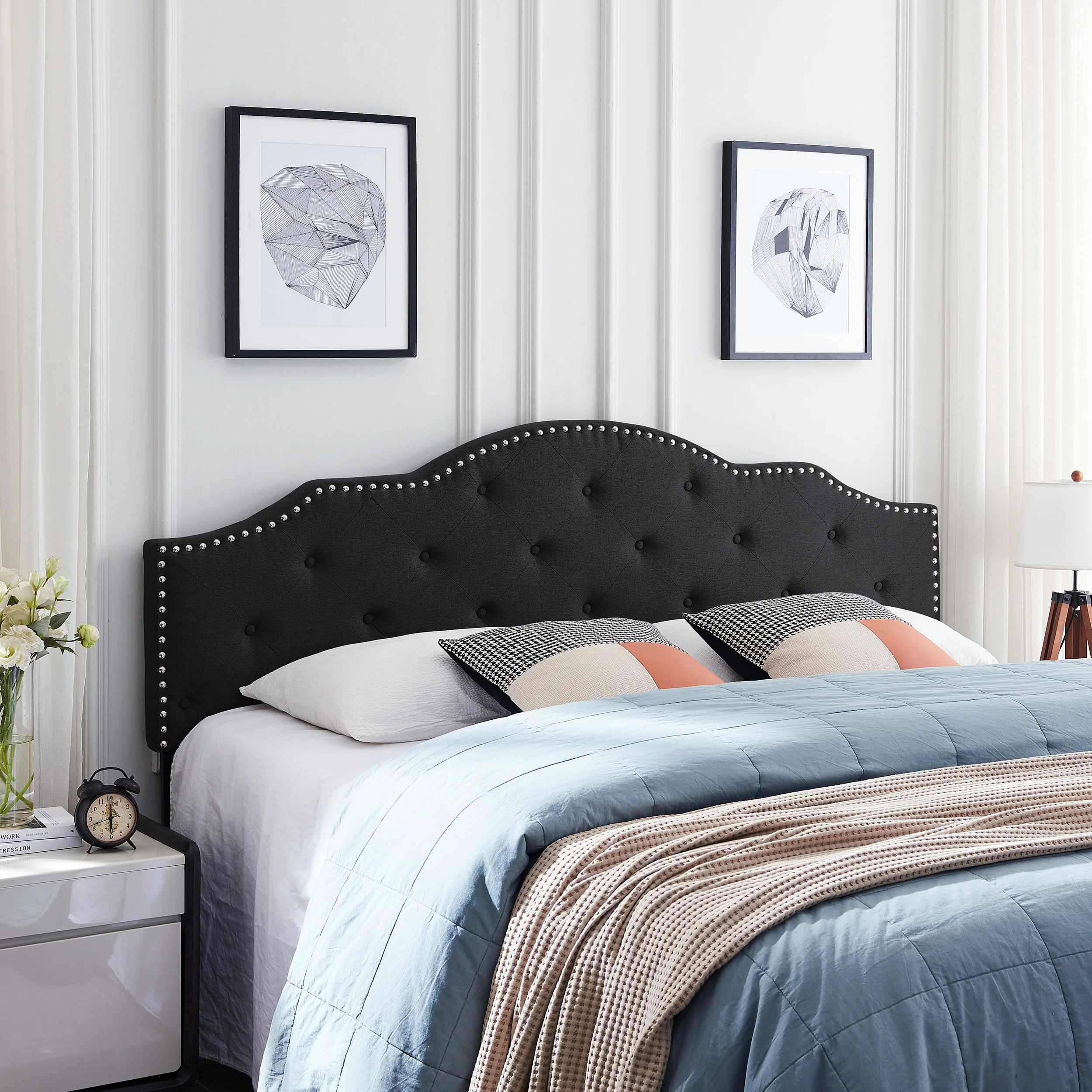 Sharon Contemporary Upholstered King/Cal King Headboard - furnishings