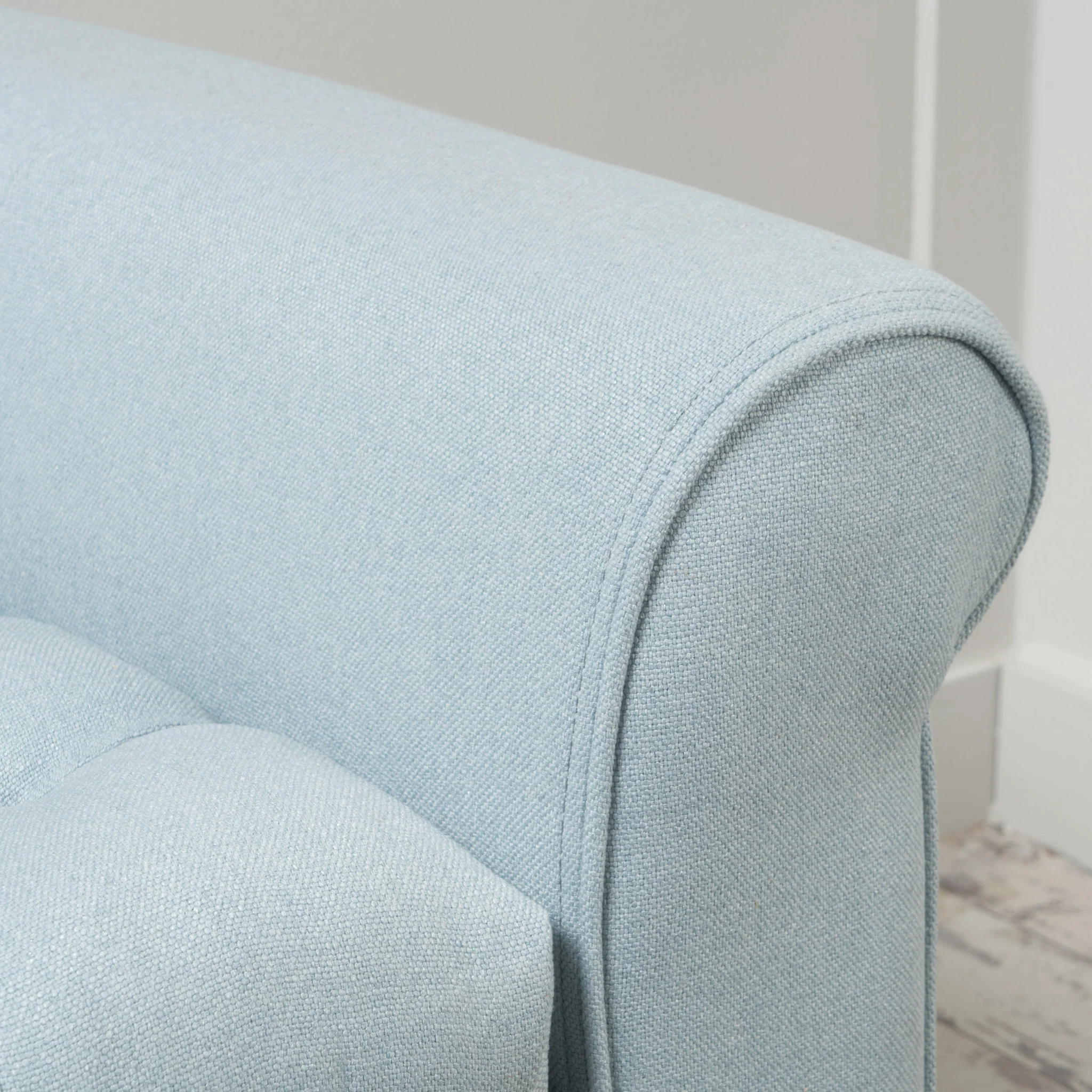 Charlemagne Rolled Arm Tufted Fabric Storage Ottoman Bench - furnishings