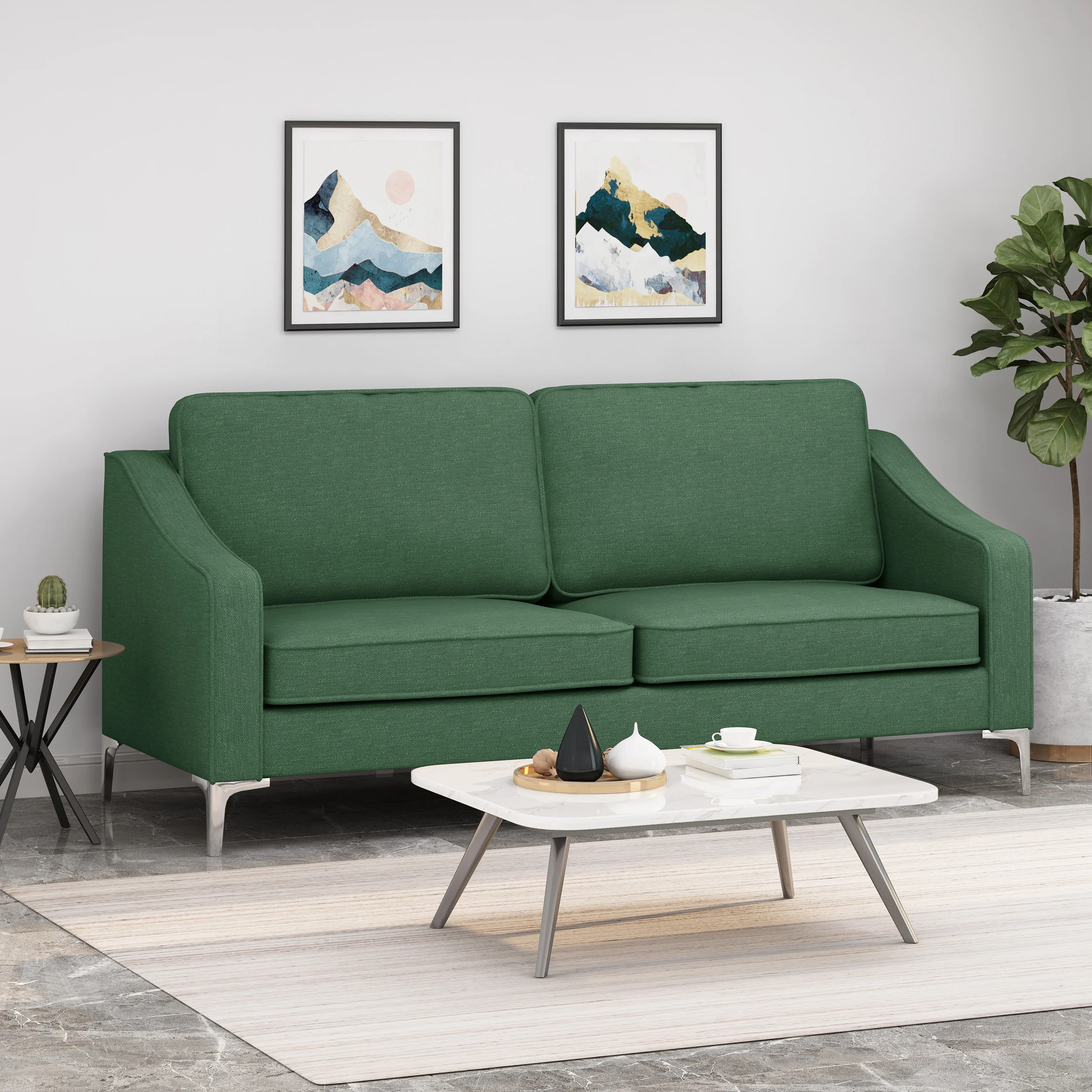Erick Modern Fabric 3 Seater Sofa - furnishings