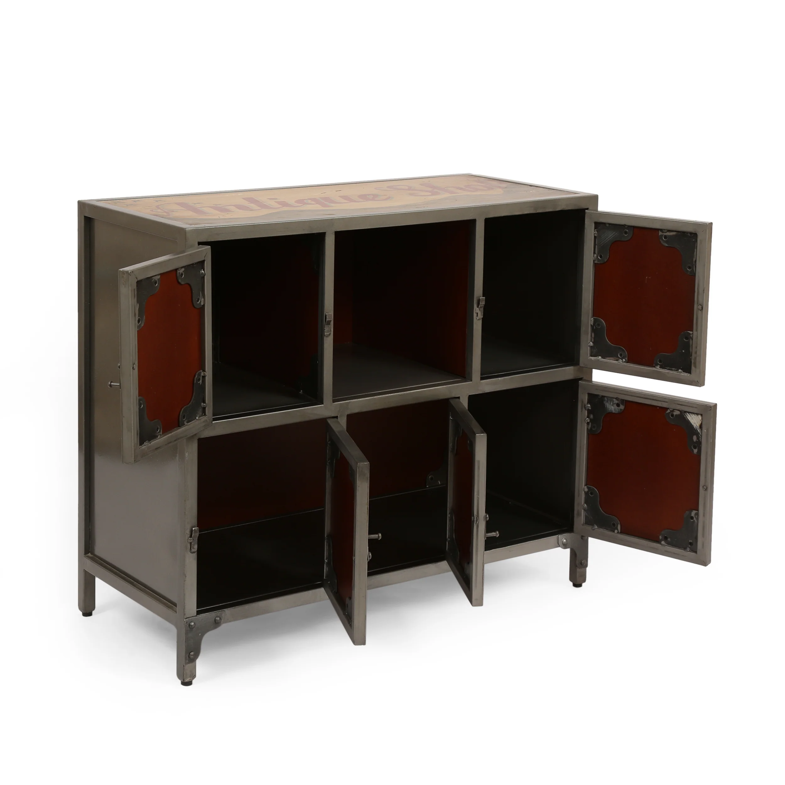 Marley Handcrafted Boho 6 Cubby Cabinet - furnishings