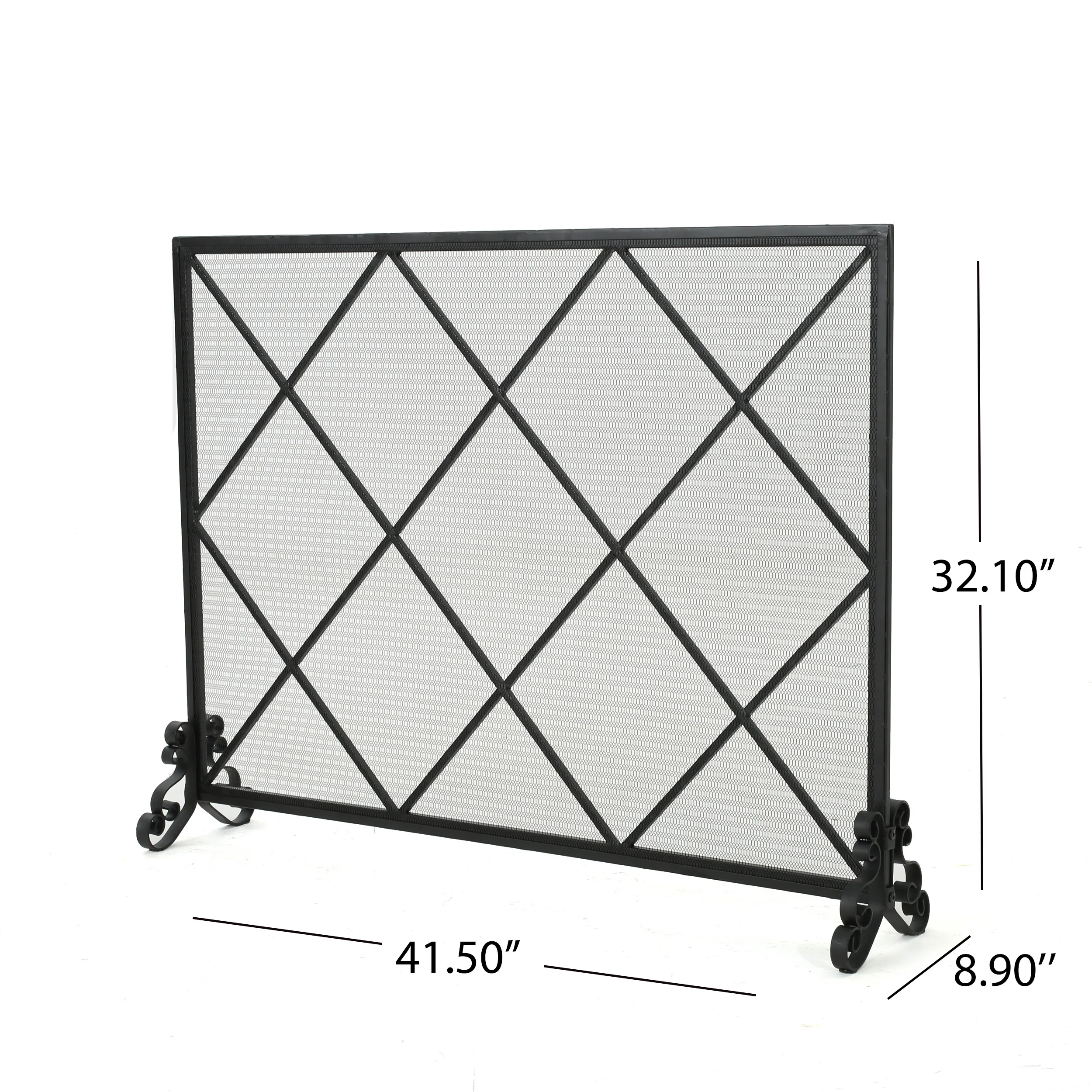 Hayden Single Panel Iron Fire Screen - furnishings