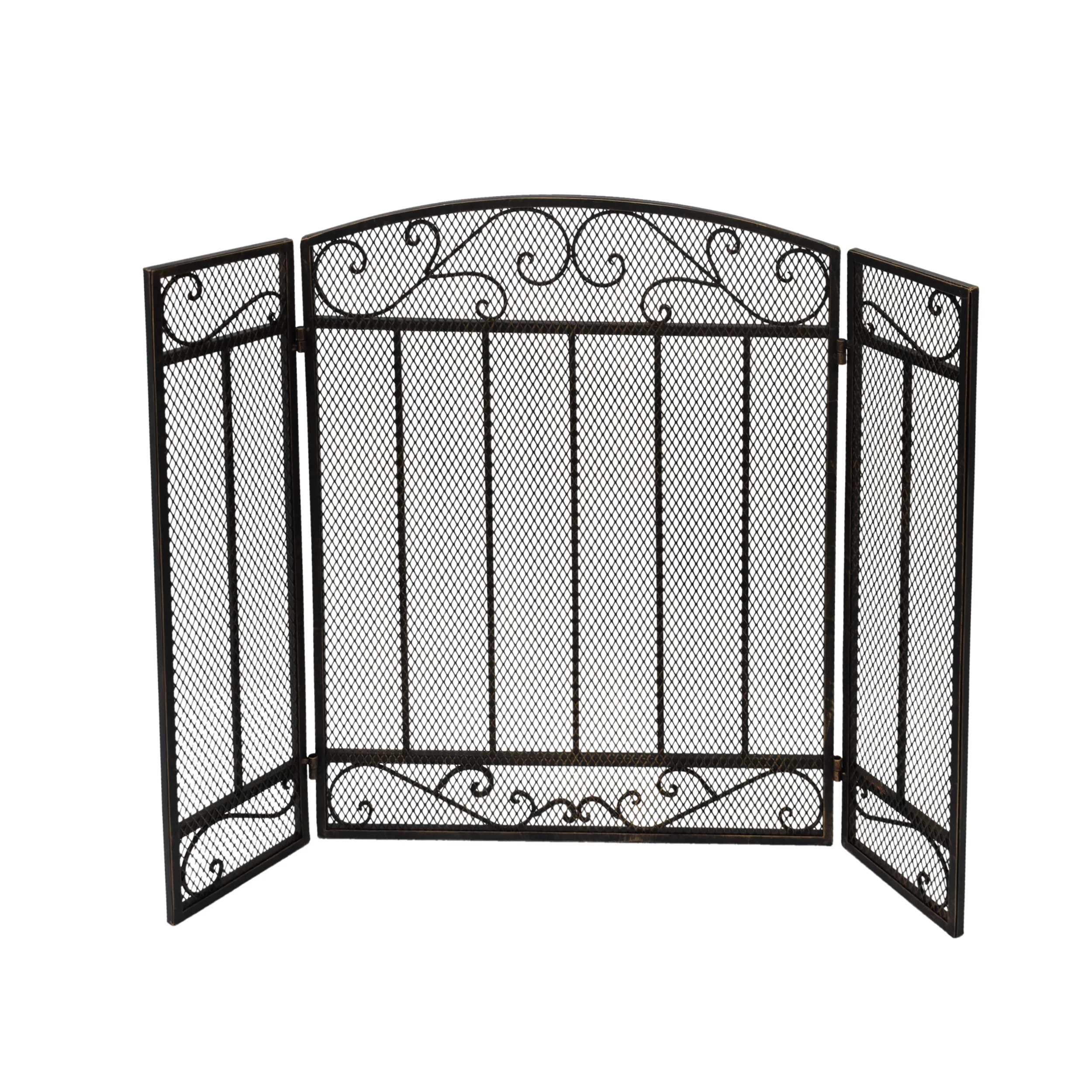 Fernando Contemporary Three Panel Iron Firescreen - furnishings