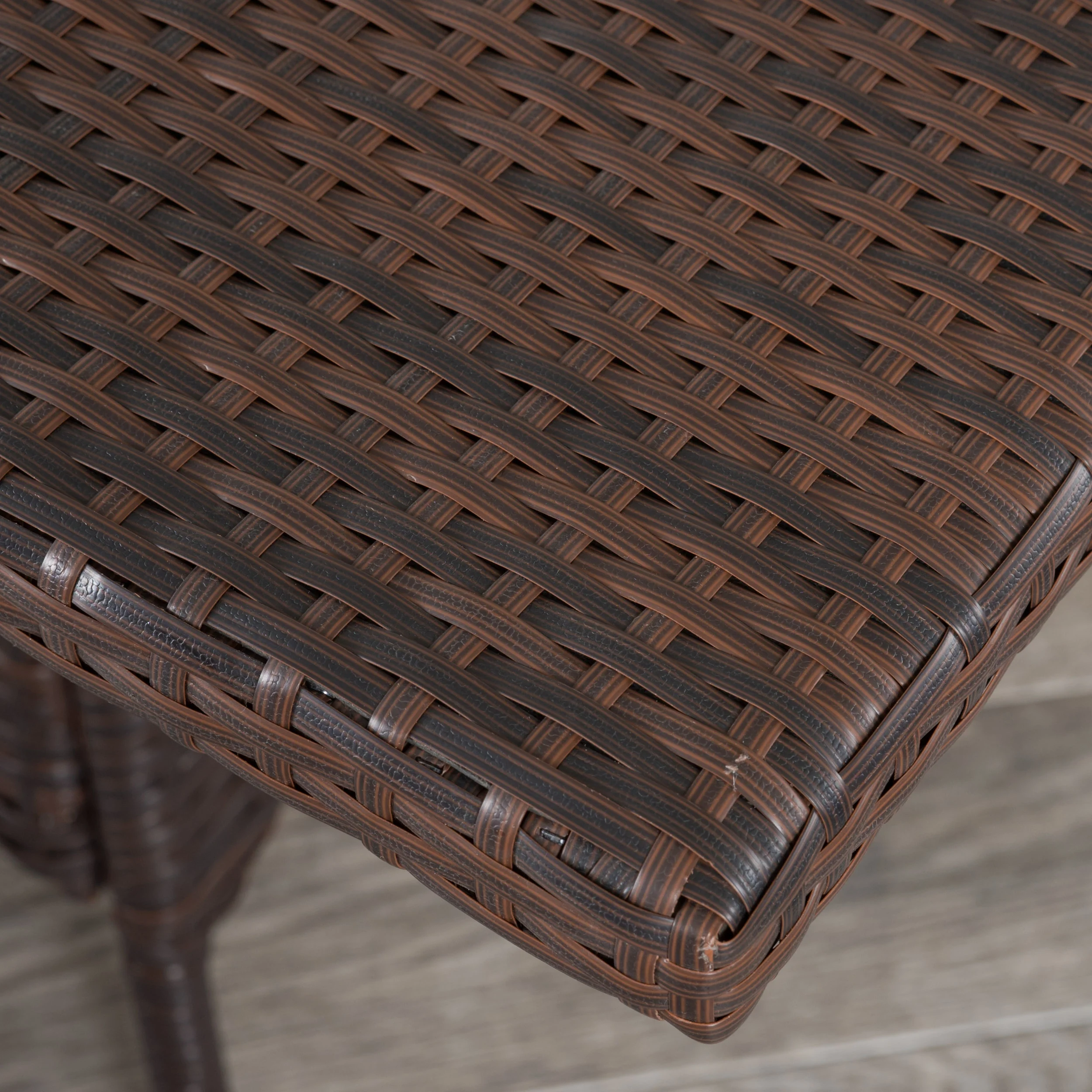 Clementine Outdoor 5pc Multibrown Wicker Square Dining Set - furnishings