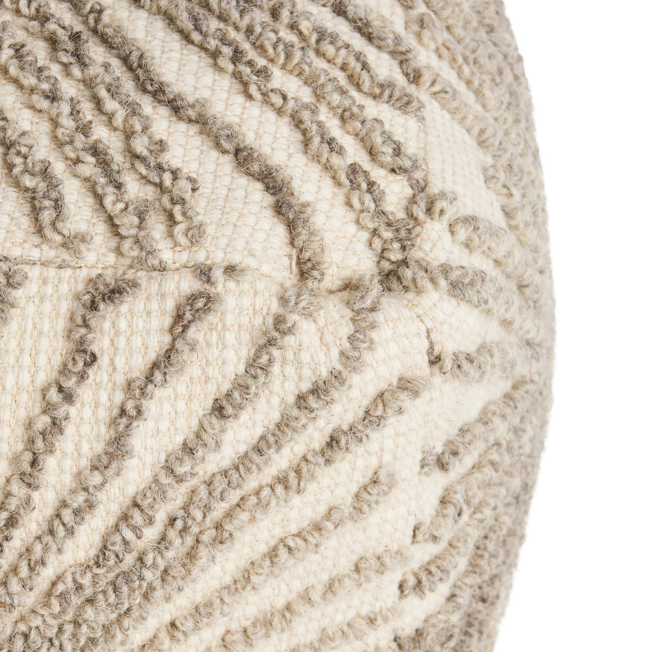Amyri Boho Wool and Cotton Ottoman Pouf - furnishings