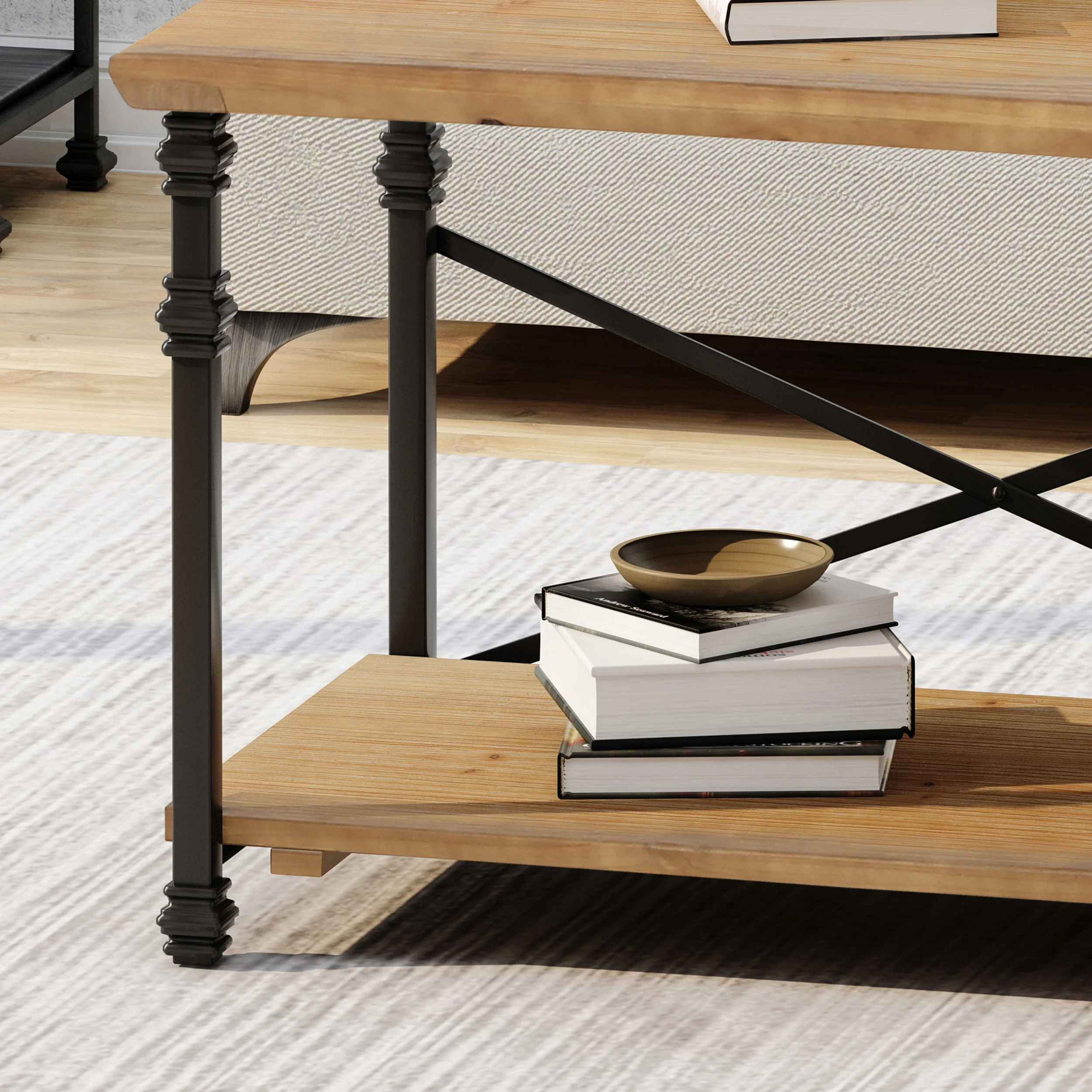 Idalina Modern Industrial Coffee Table - furnishings