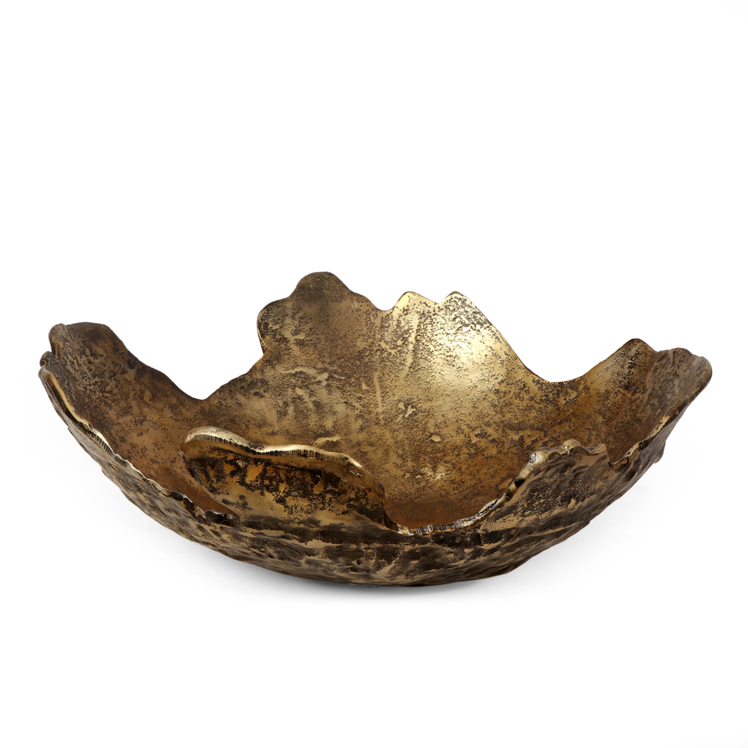 Rossville Parrott Handcrafted Aluminum Decorative Bowl, Antique Brass - furnishings
