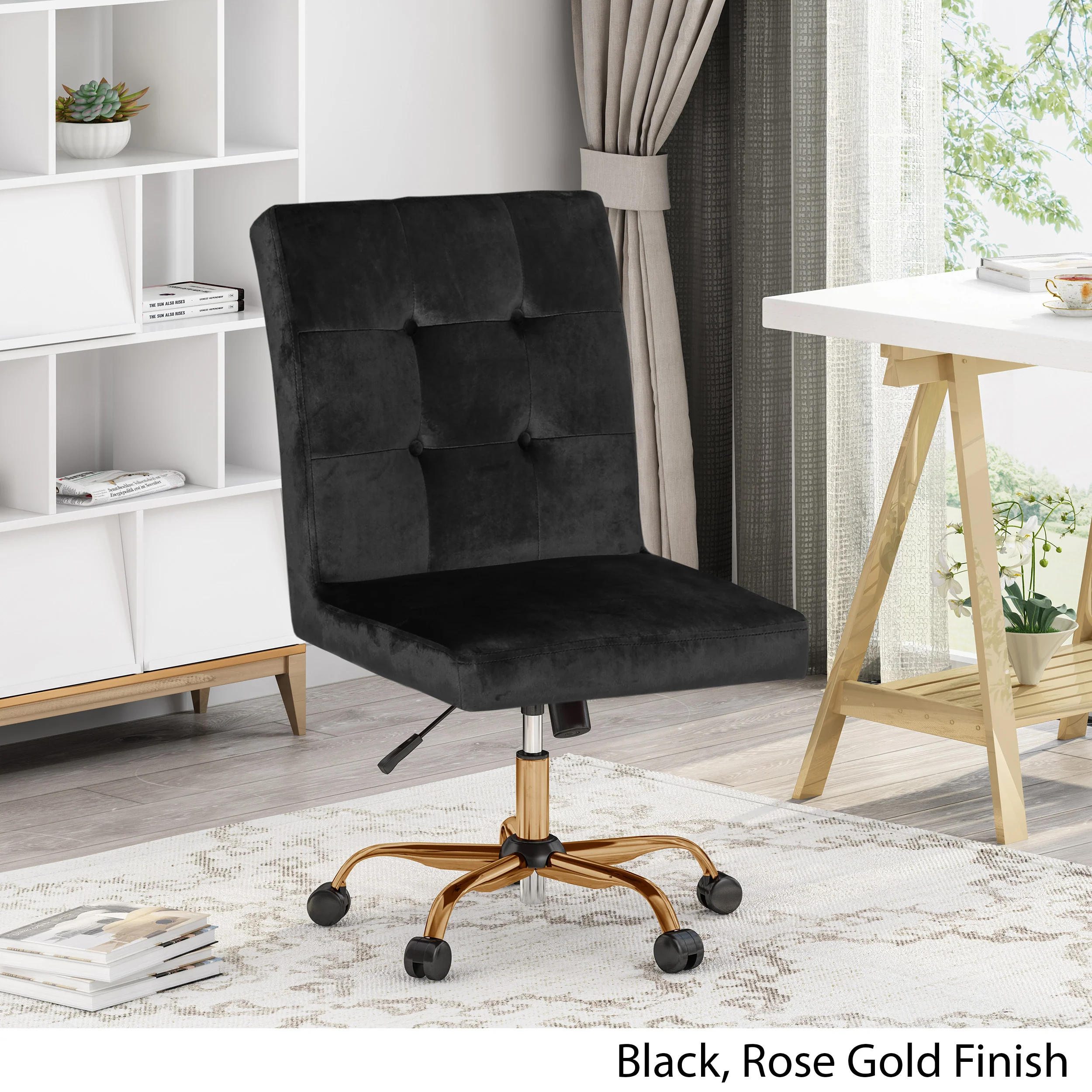 Theodore Glam Tufted Home Office Chair with Swivel Base - furnishings
