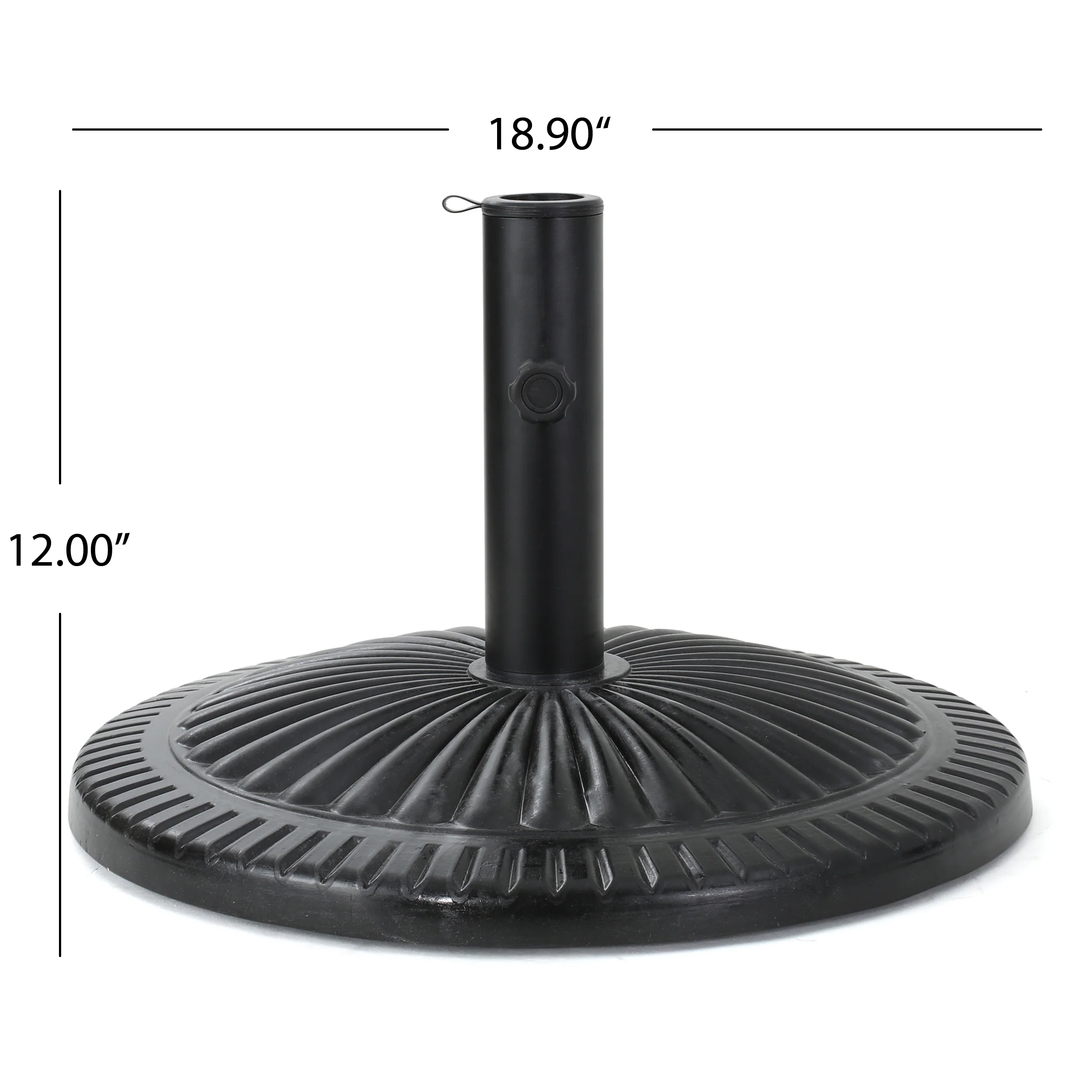 Seymour Outdoor Black Resin and Steel Umbrella Base - furnishings