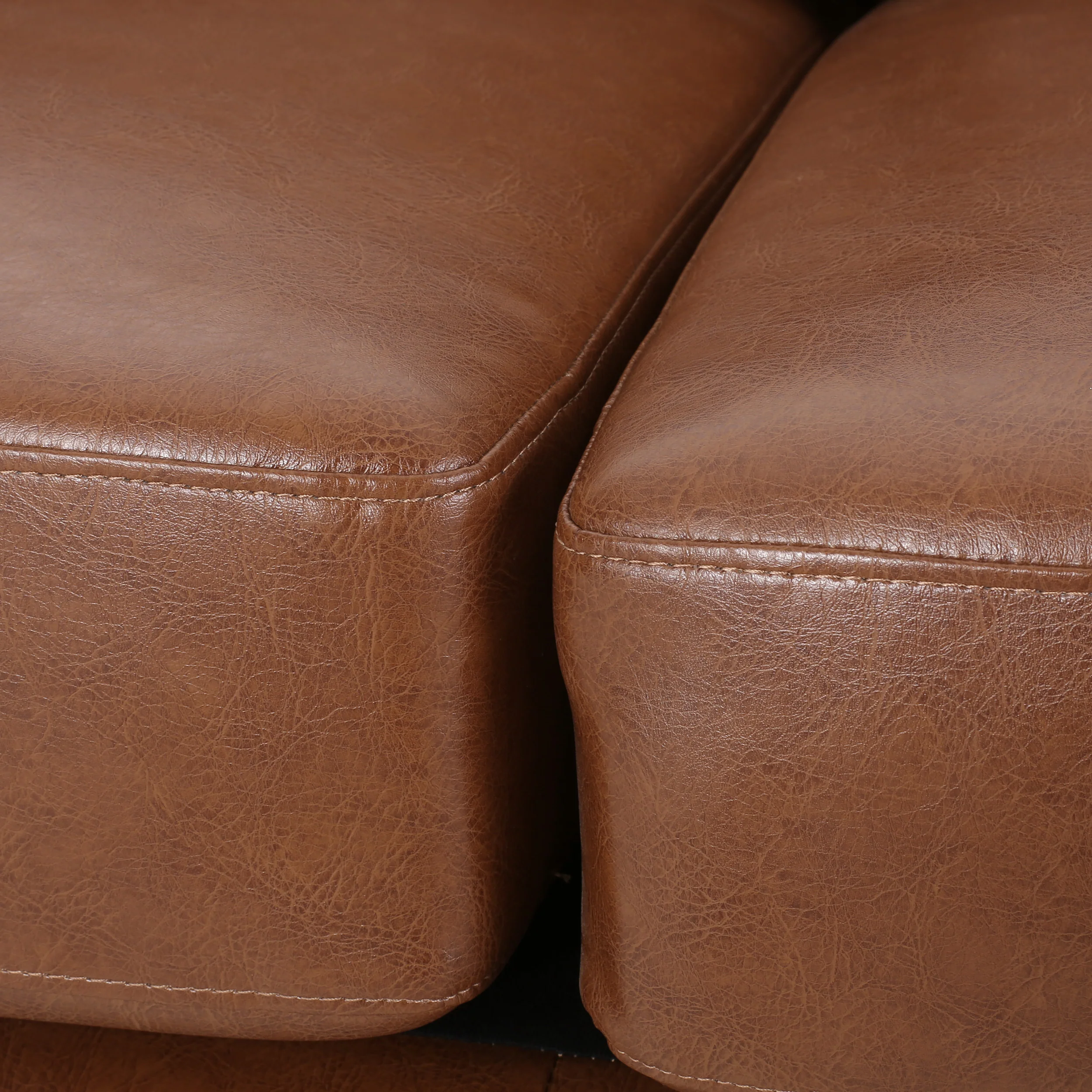 Ayers Contemporary Faux Leather Upholstered 3 Seater Sofa - furnishings
