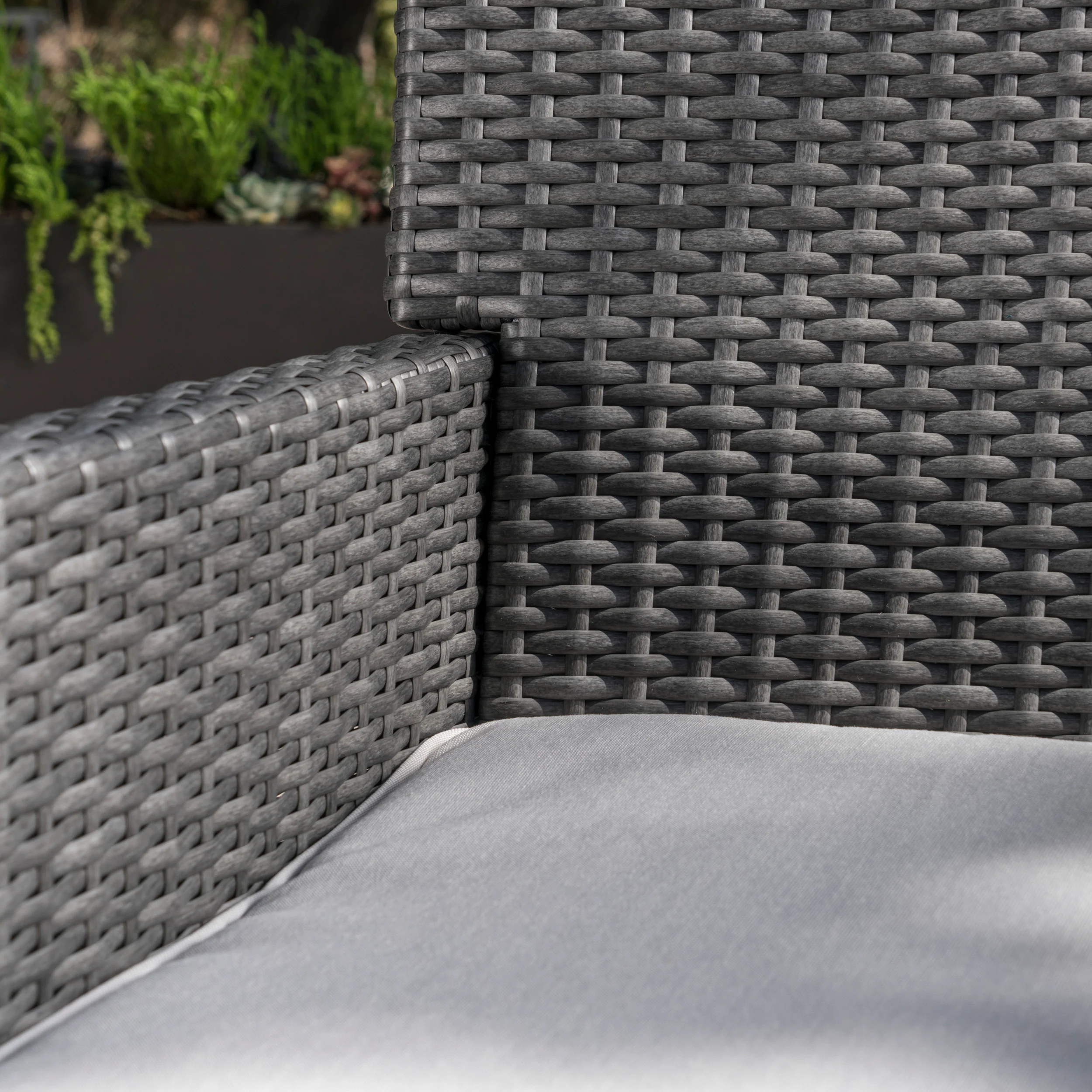 Cyril Outdoor 3 Piece Wicker Dining Set with Water Resistant Cushions - furnishings