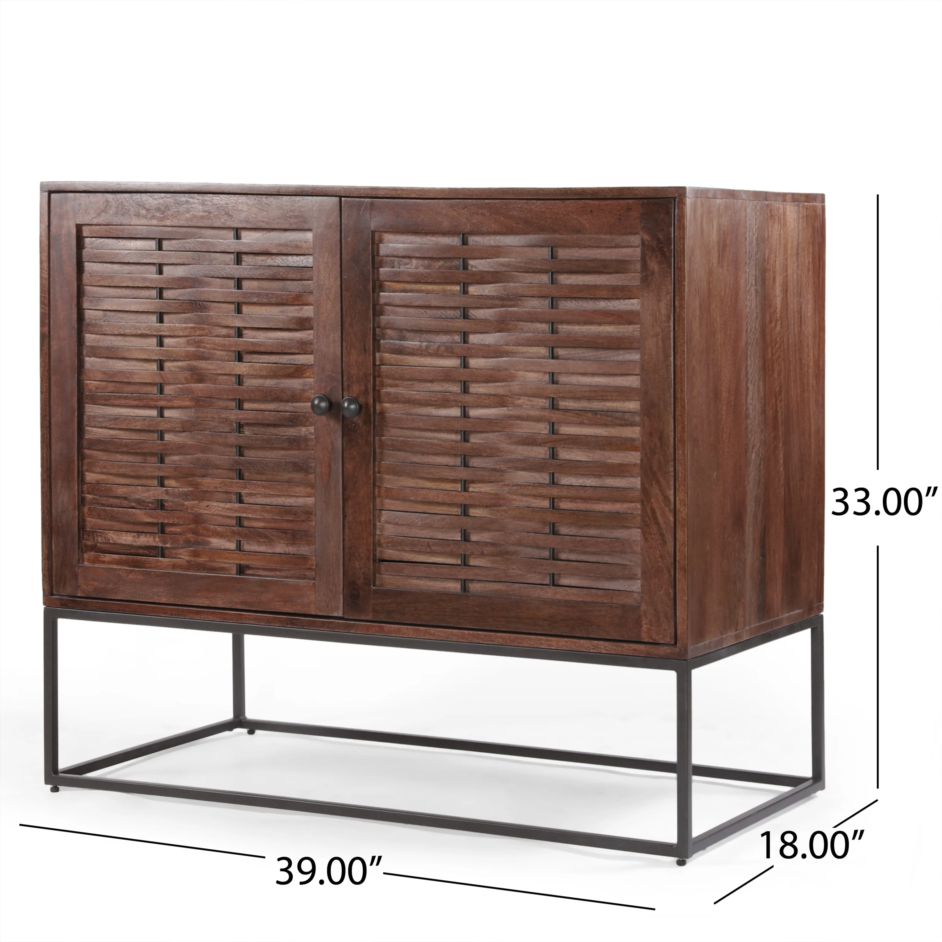 Upson Handcrafted Boho Mango Wood 2 Door Sideboard - furnishings