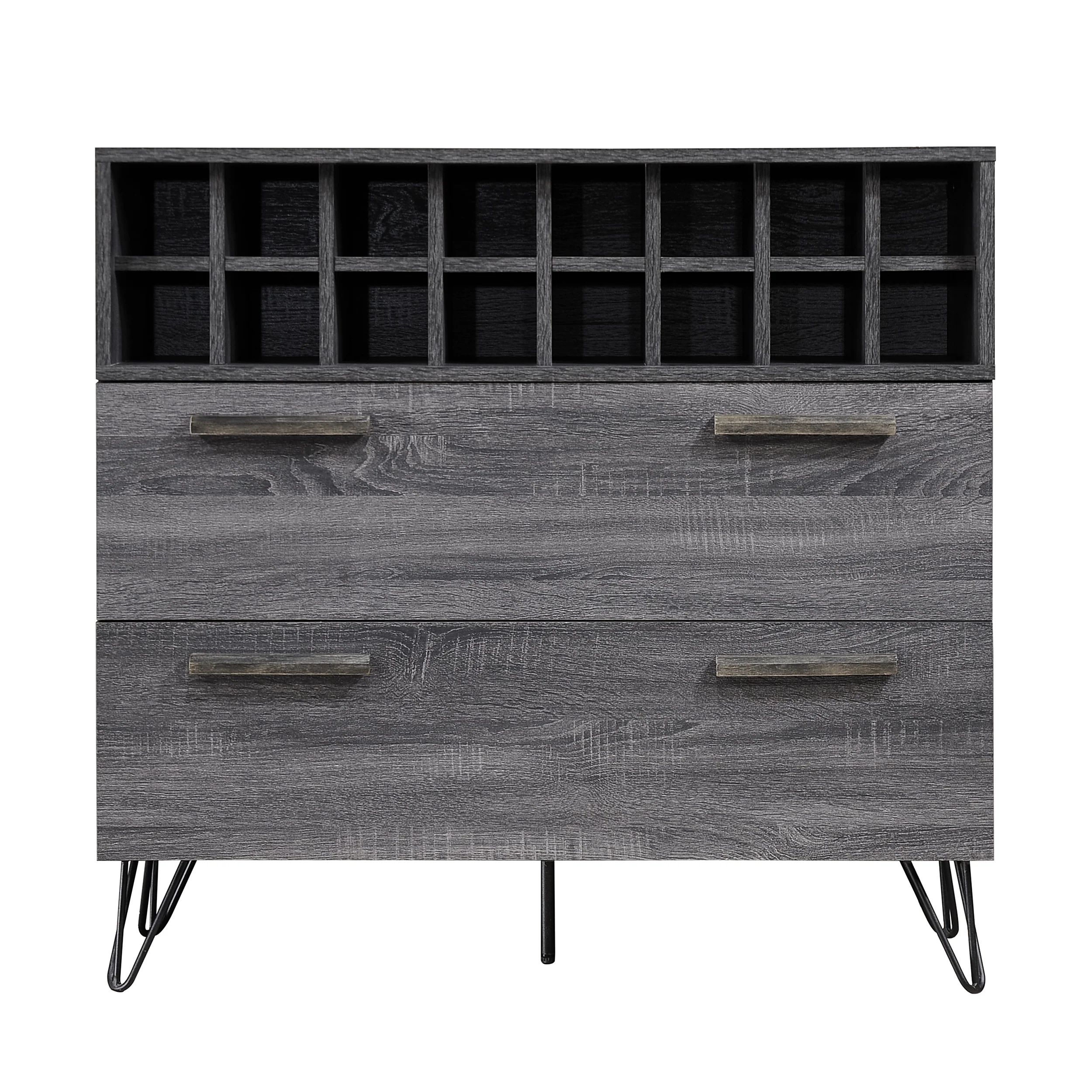 Annabelle Mid Century Modern Wine Rack Bar Cabinet - furnishings