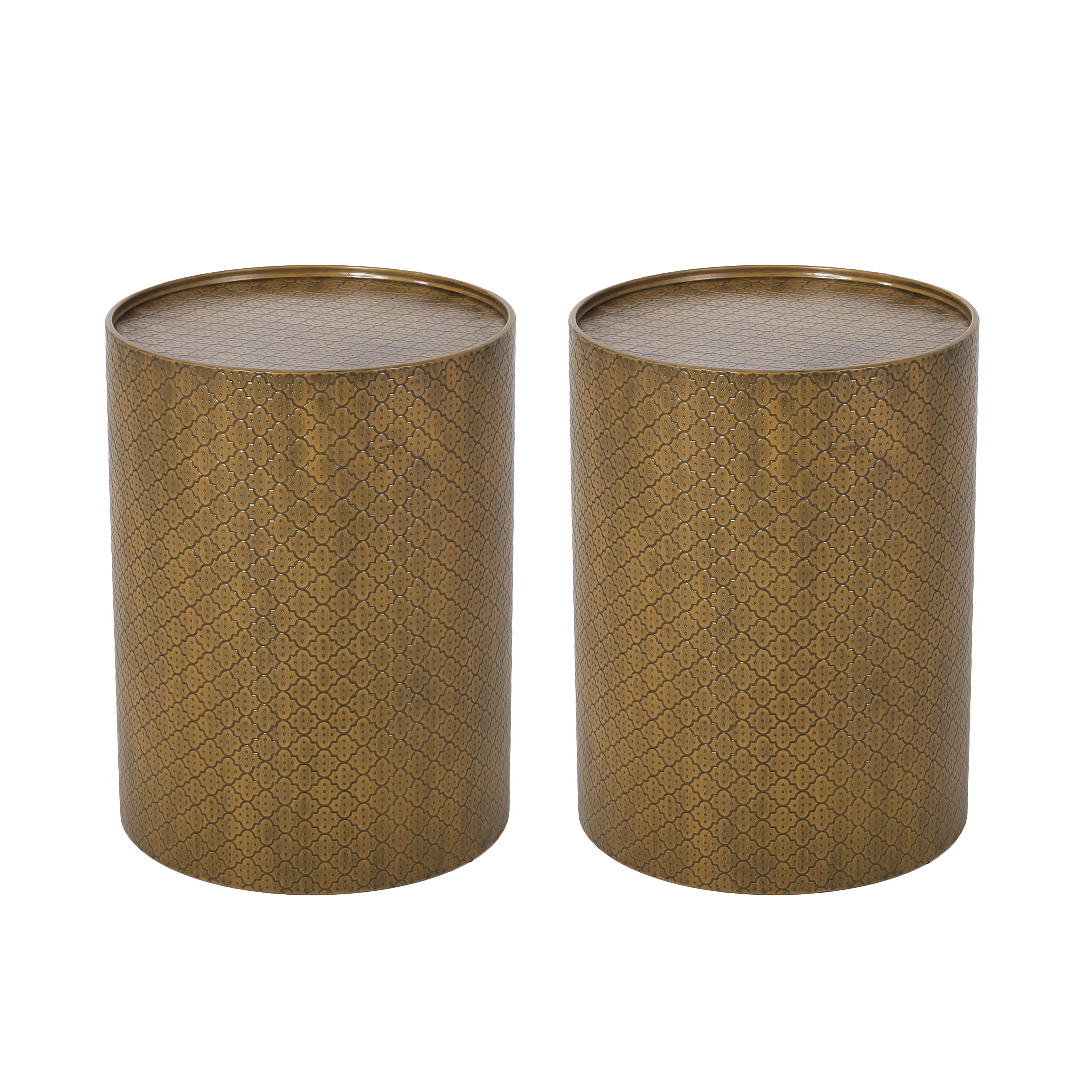 Cossitt Modern Iron Quatrefoil Side Tables, Set of 2 - furnishings