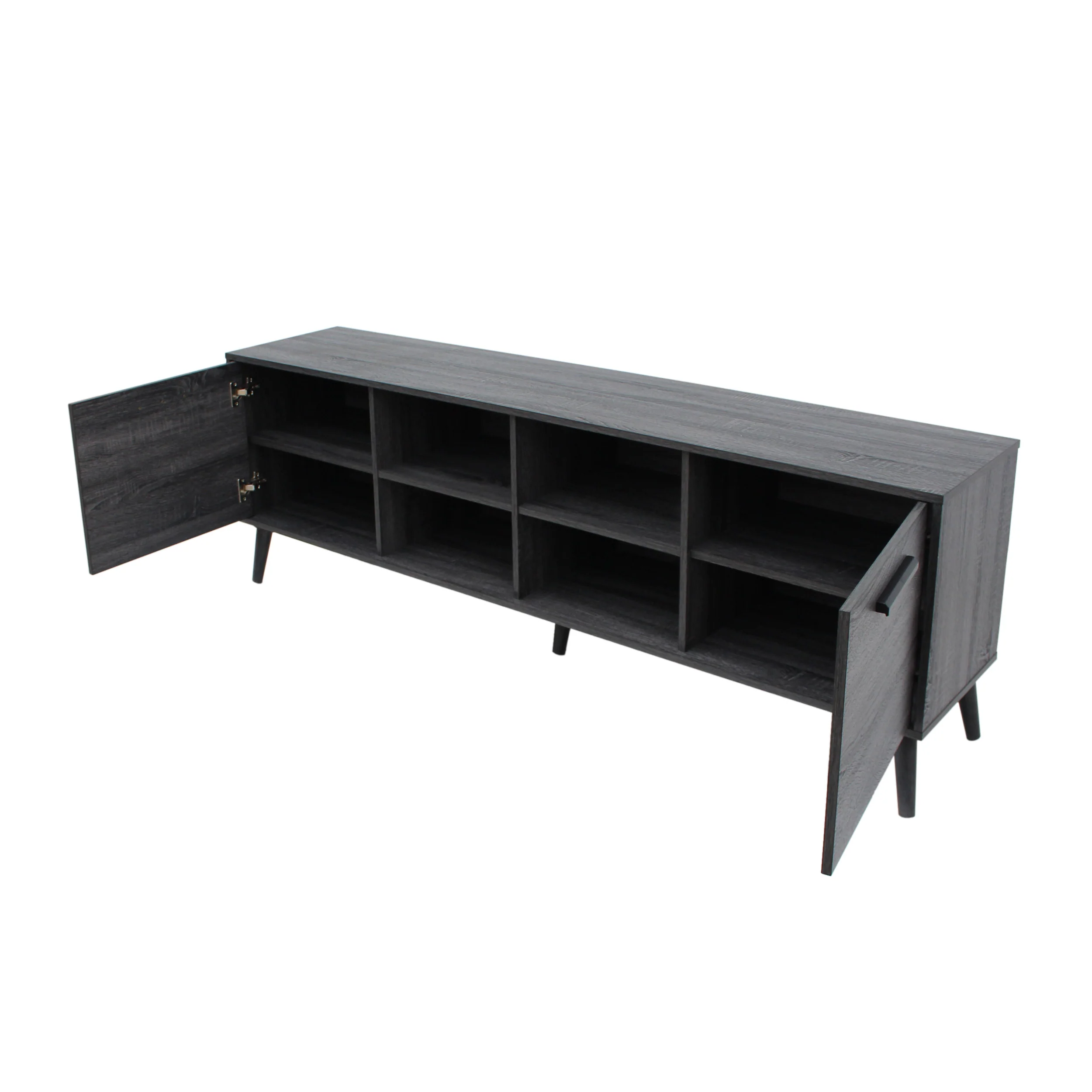 Owensmouth Mid Century Modern 2 Cabinets & Shelves TV Stand - furnishings