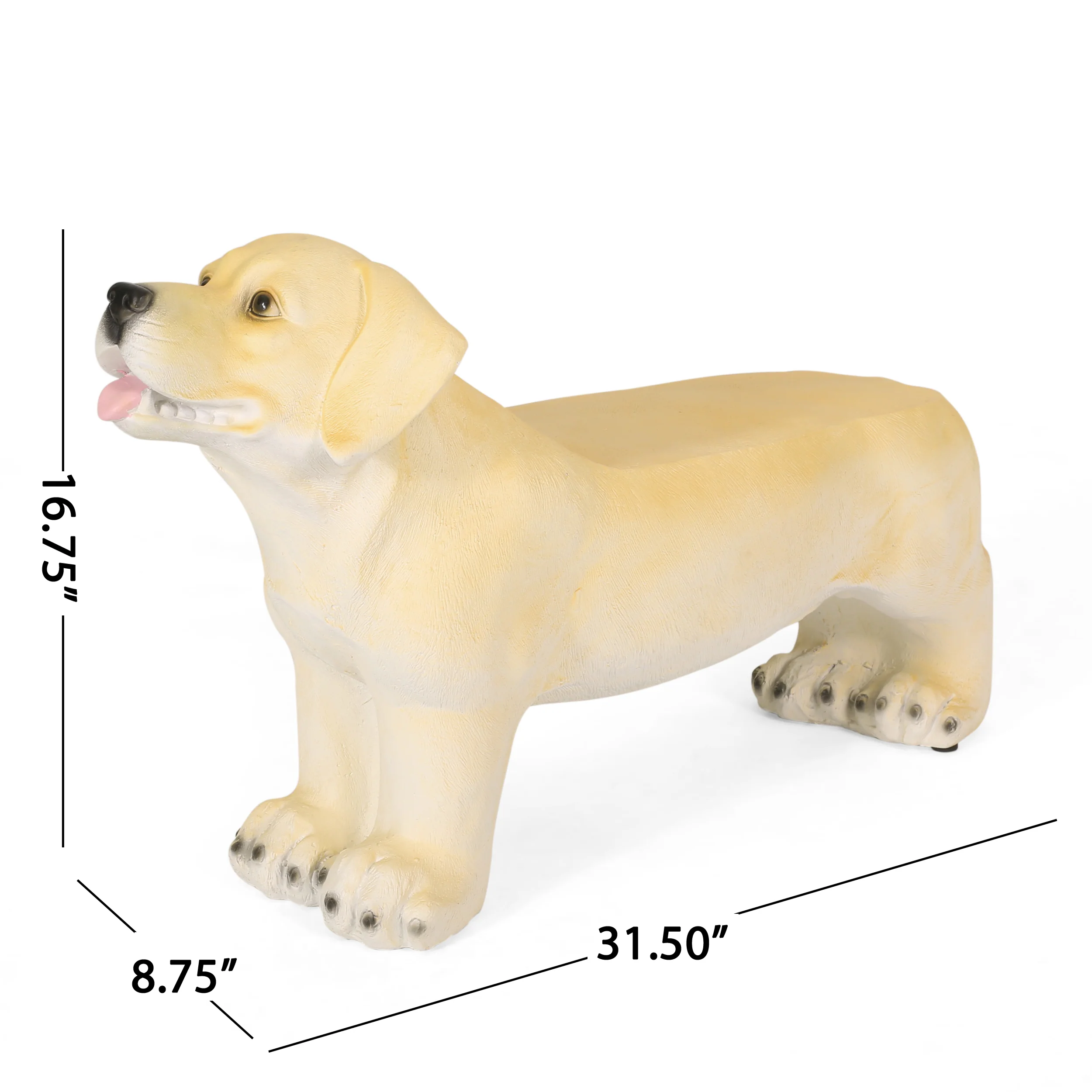 Hargis Outdoor Labrador Dog Garden Bench, Light Brown - furnishings