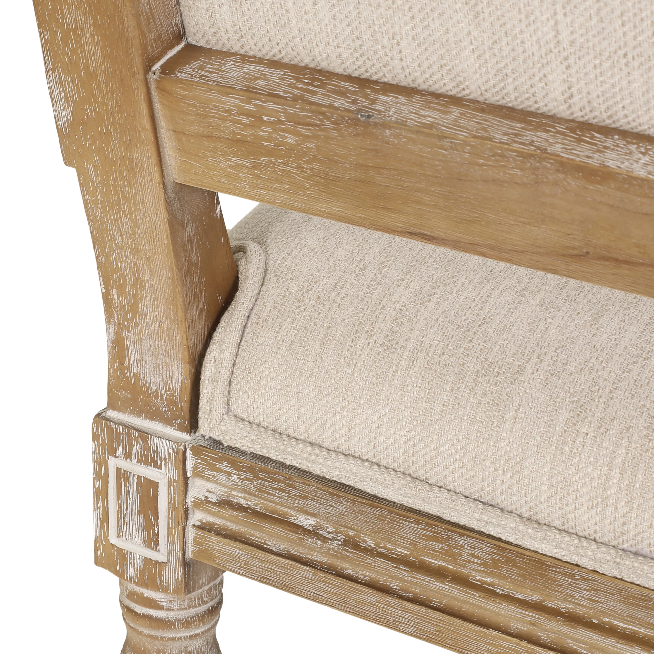 Merlene French Country Fabric Upholstered Wood 5 Piece Circular Dining Set - furnishings