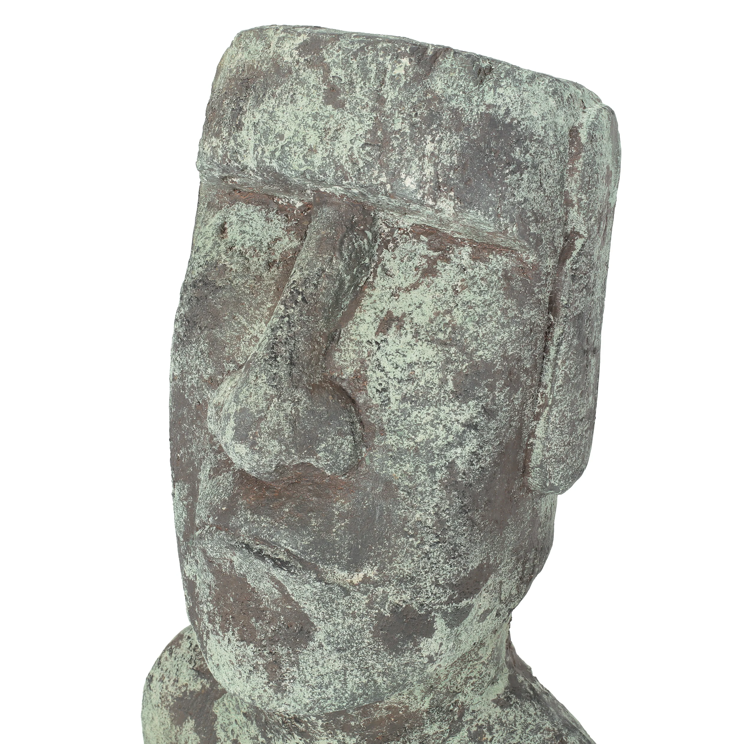 Sasser Outdoor Easter Island Garden Statue, Moss Green - furnishings