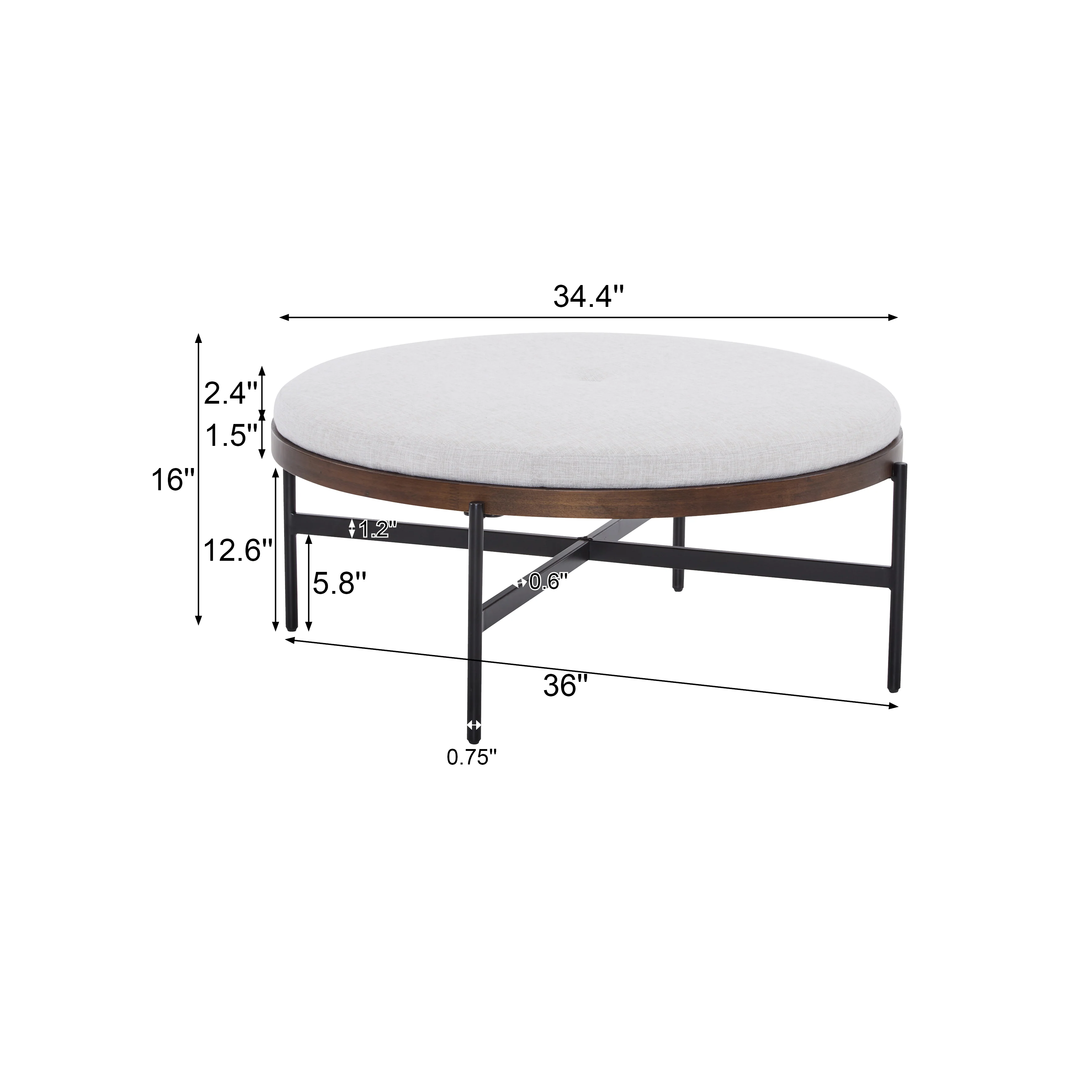 Lyricie Modern Round Ottoman Bench Table - furnishings
