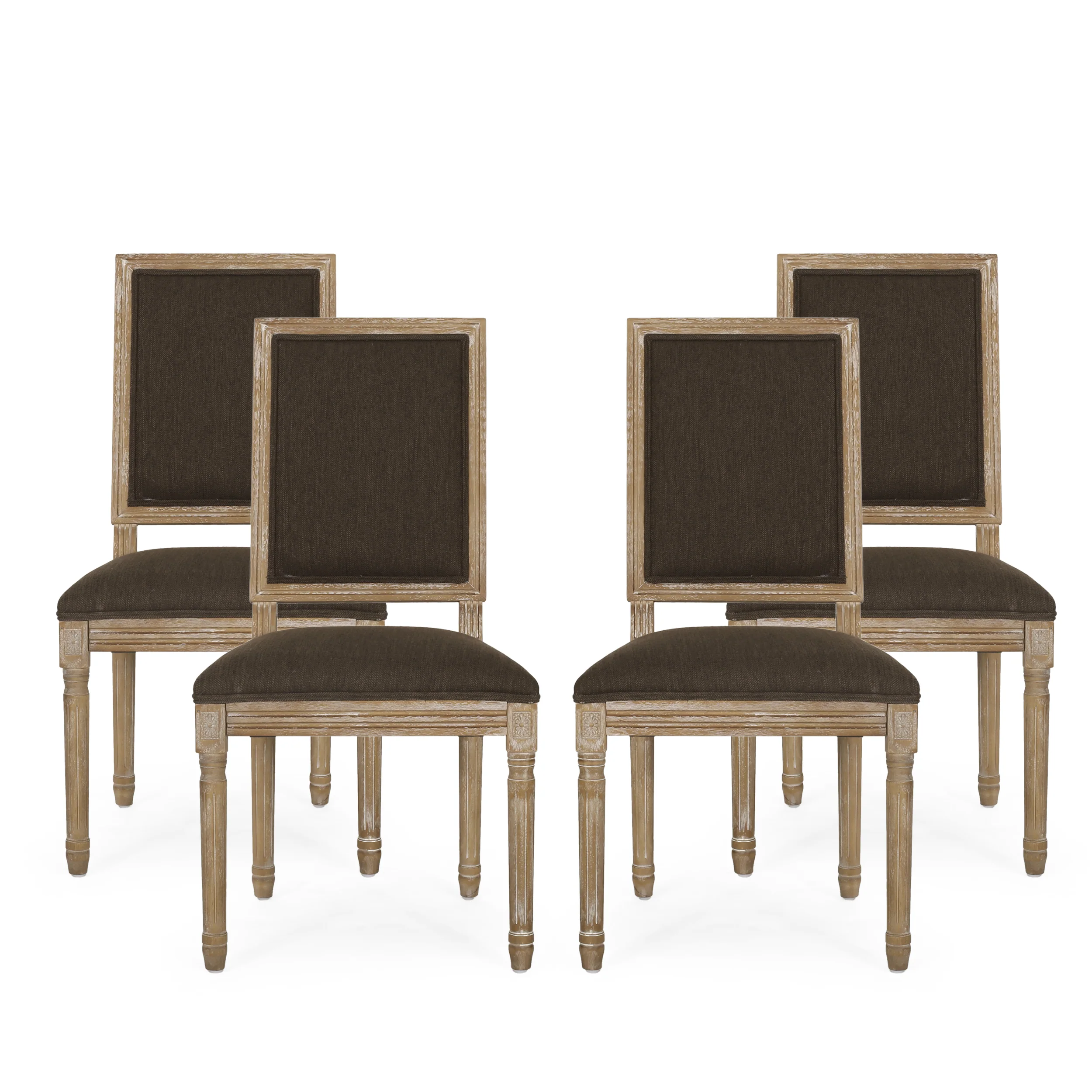 Amy French Country Wood Upholstered Dining Chair, Set of 4 - furnishings