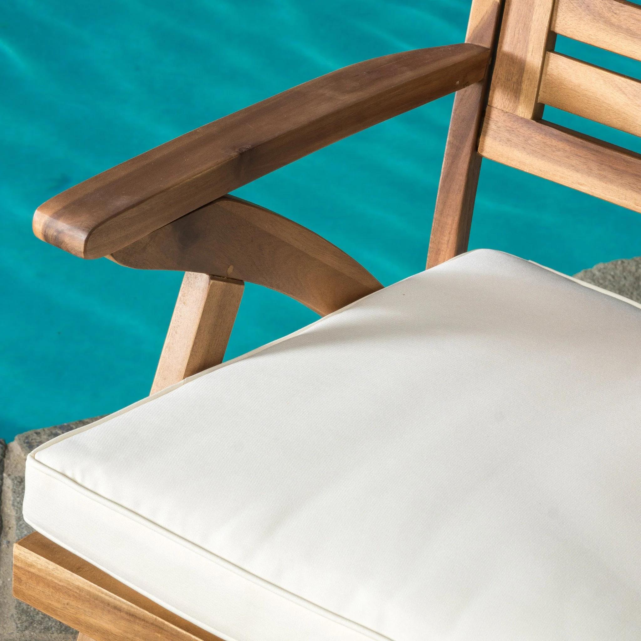 Deandra Outdoor 5-piece Wood Dining Set with Cushions - furnishings