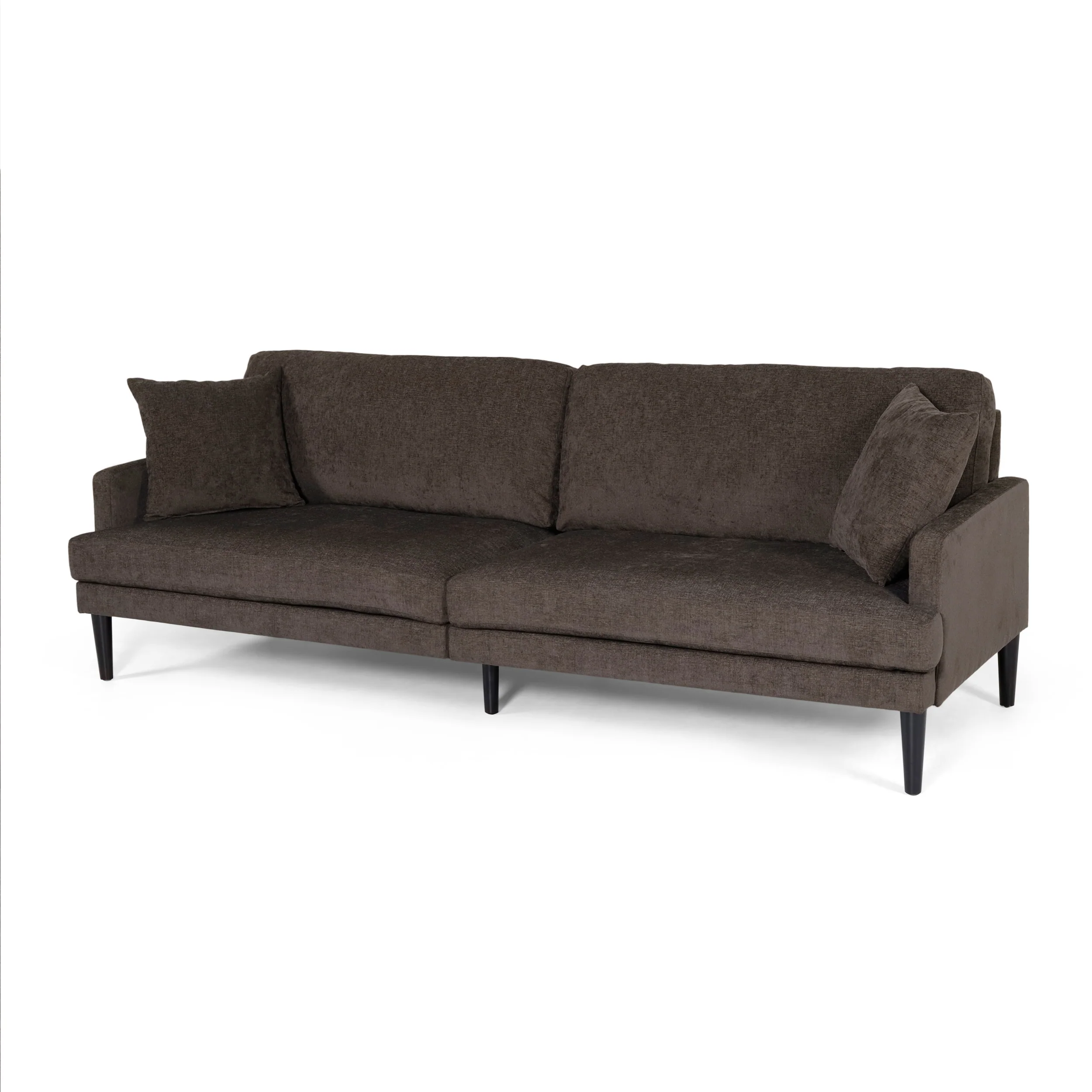 Adut Contemporary 3 Seater Fabric Sofa with Accent Pillows - furnishings