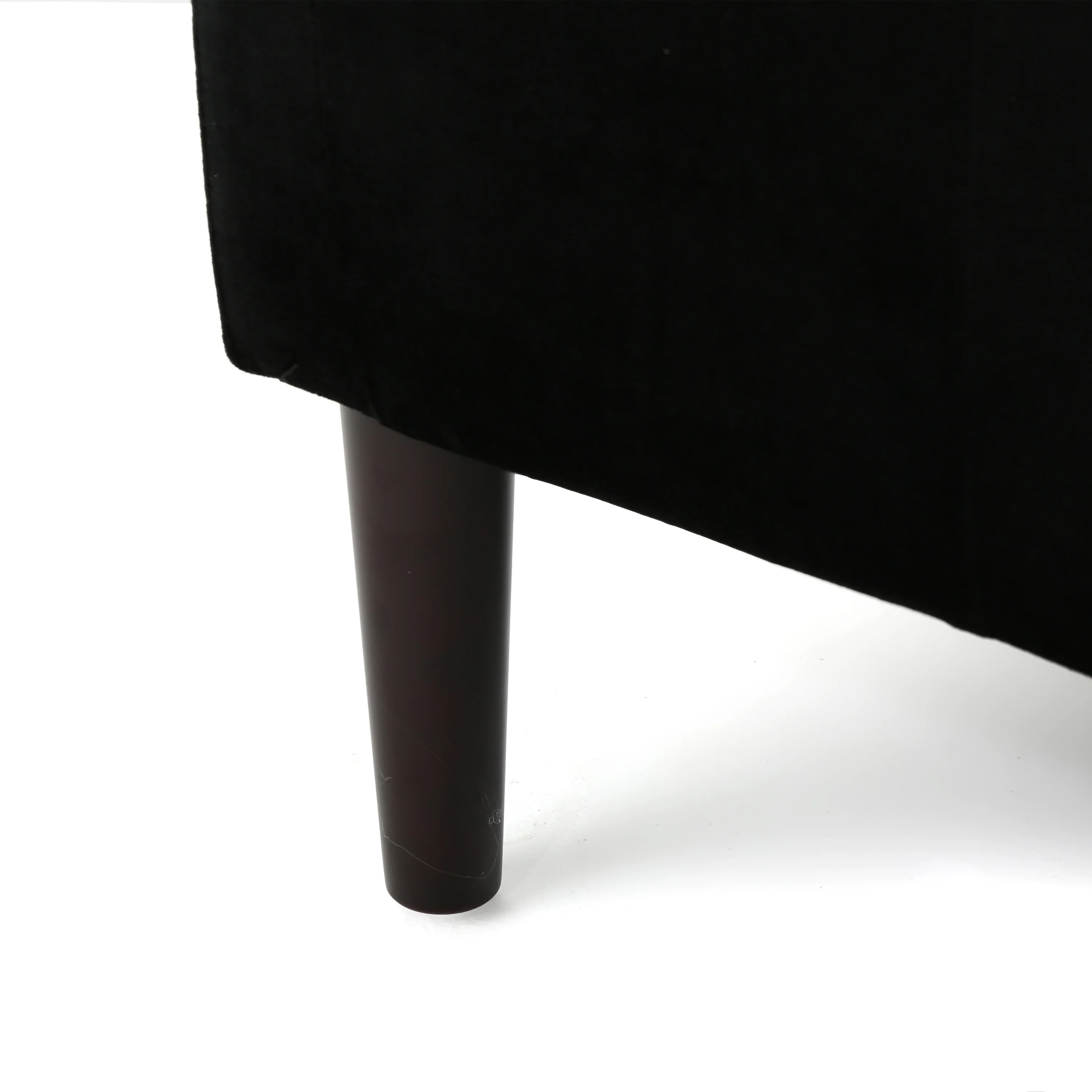 Kalani Modern Glam Button Tufted Diamond Stitch Velvet Ottoman With Tapered Legs - furnishings