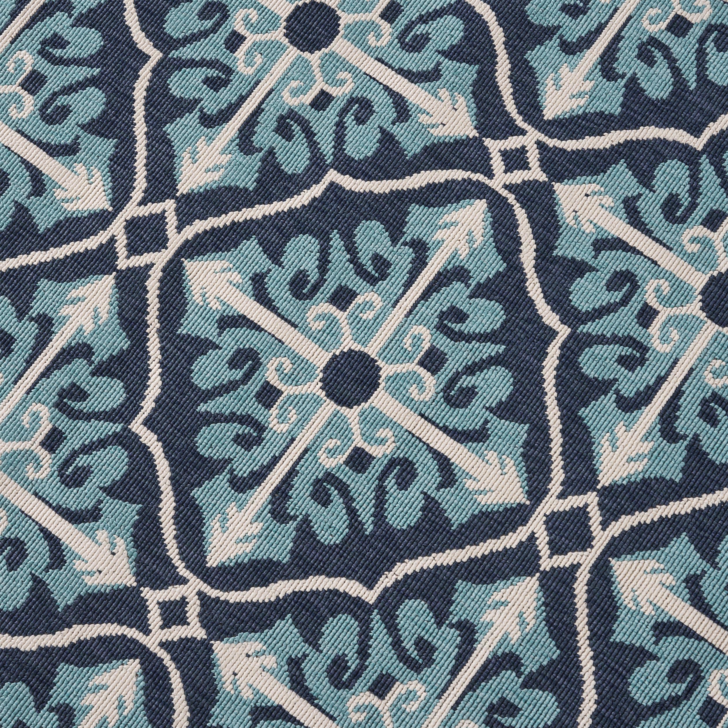 Jamia Outdoor Trellis Area Rug, Navy and Blue - furnishings