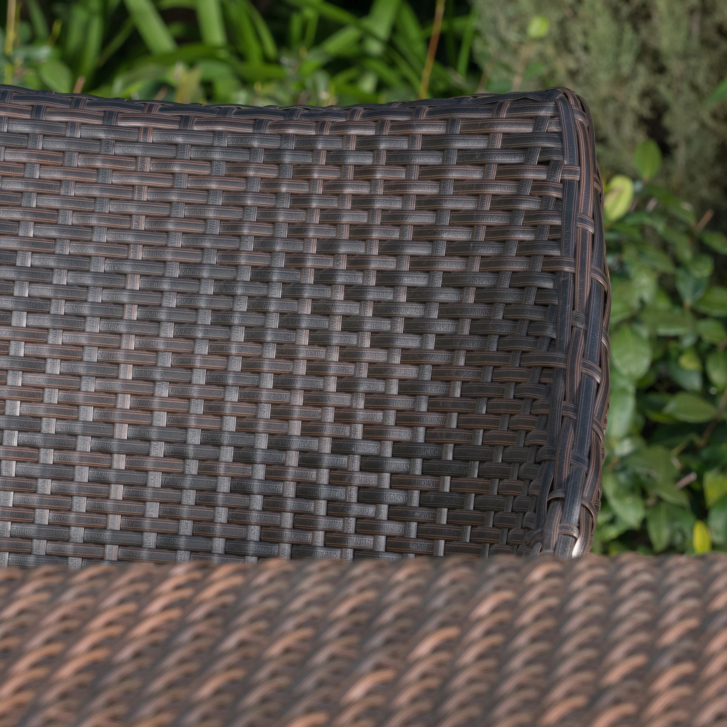Rosy Outdoor 7 Piece Wicker Hexagon Dining Set with Stacking Chairs - furnishings