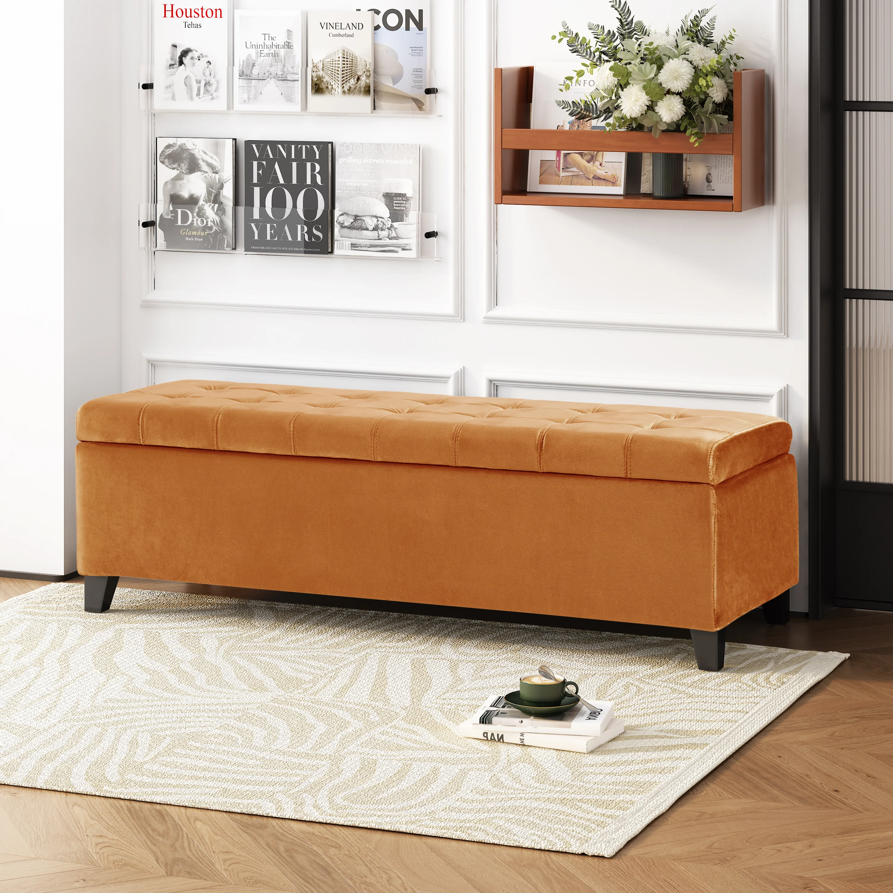 Wendover Fabric Storage Ottoman Bench - furnishings