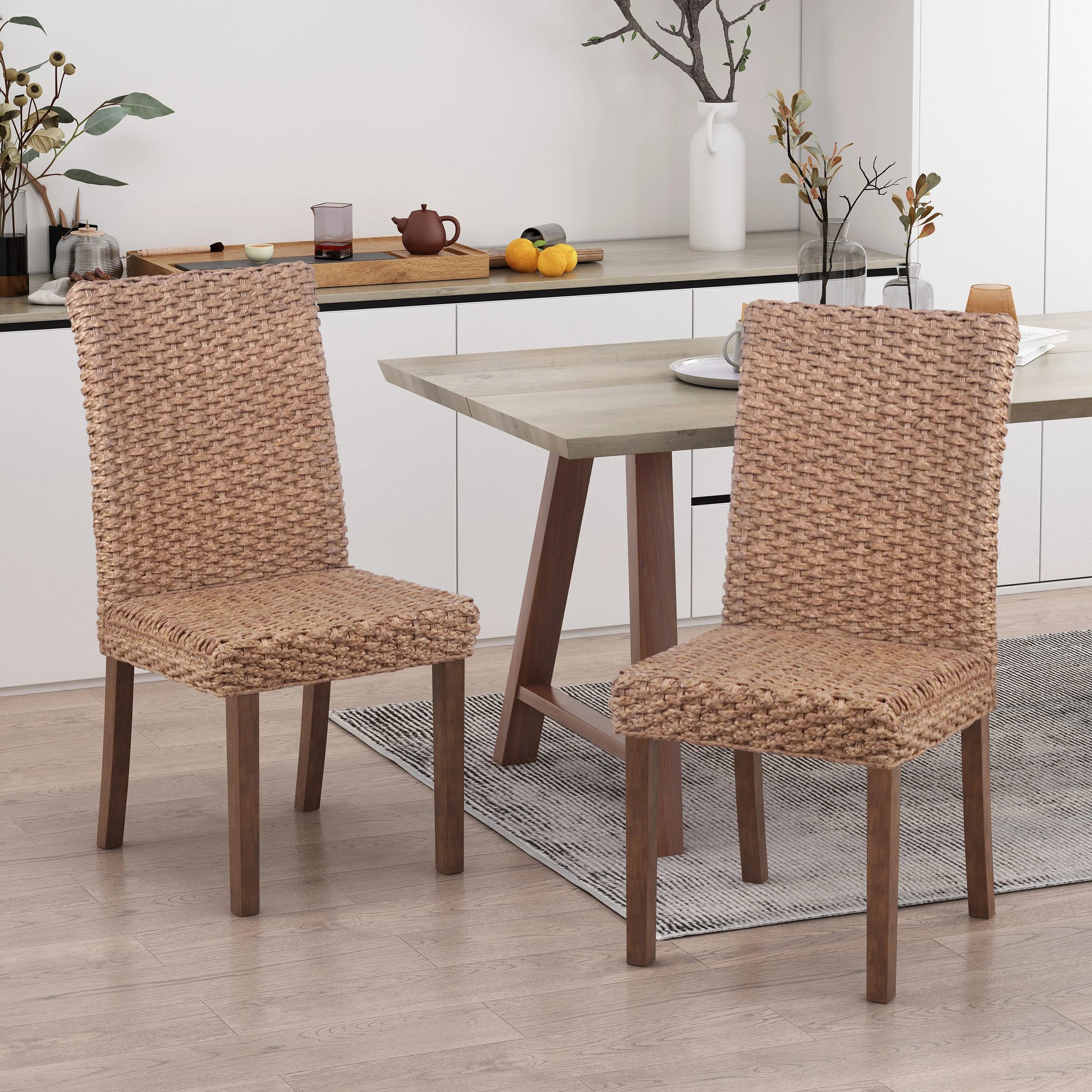 Laryiah Boho Wicker Dining Chair (Set of 2) - furnishings