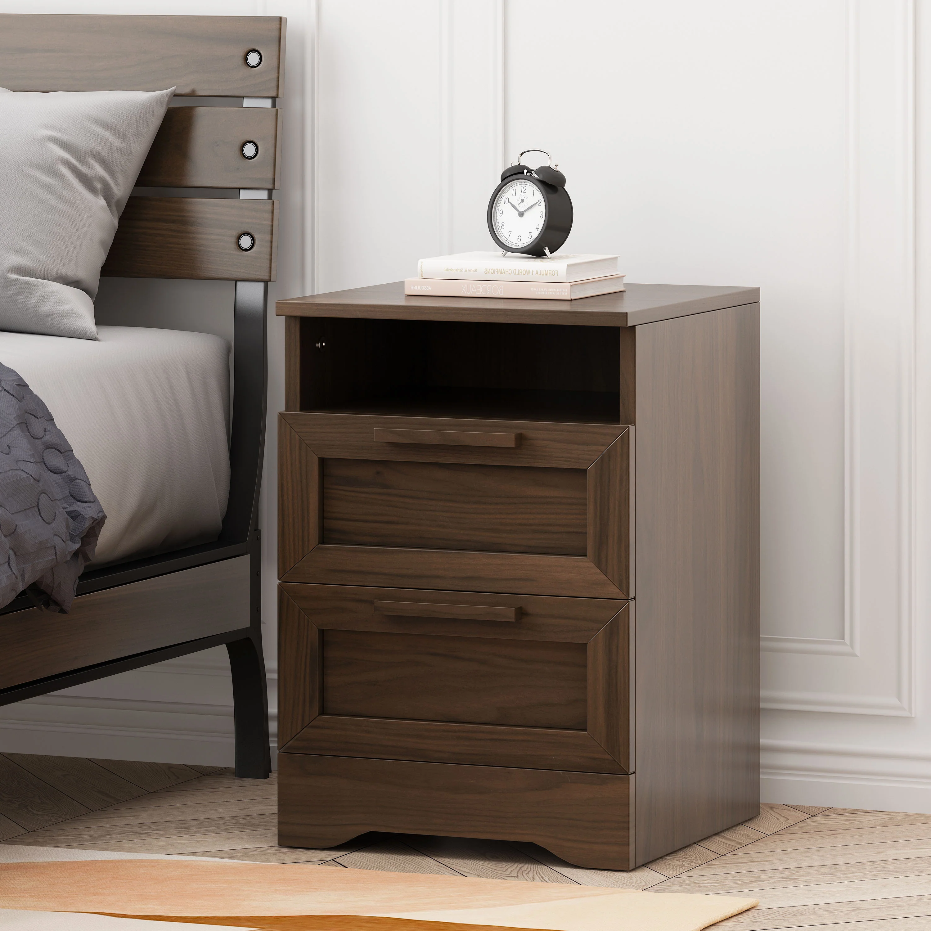 Broxon Rustic 2 Drawer Nightstand - furnishings