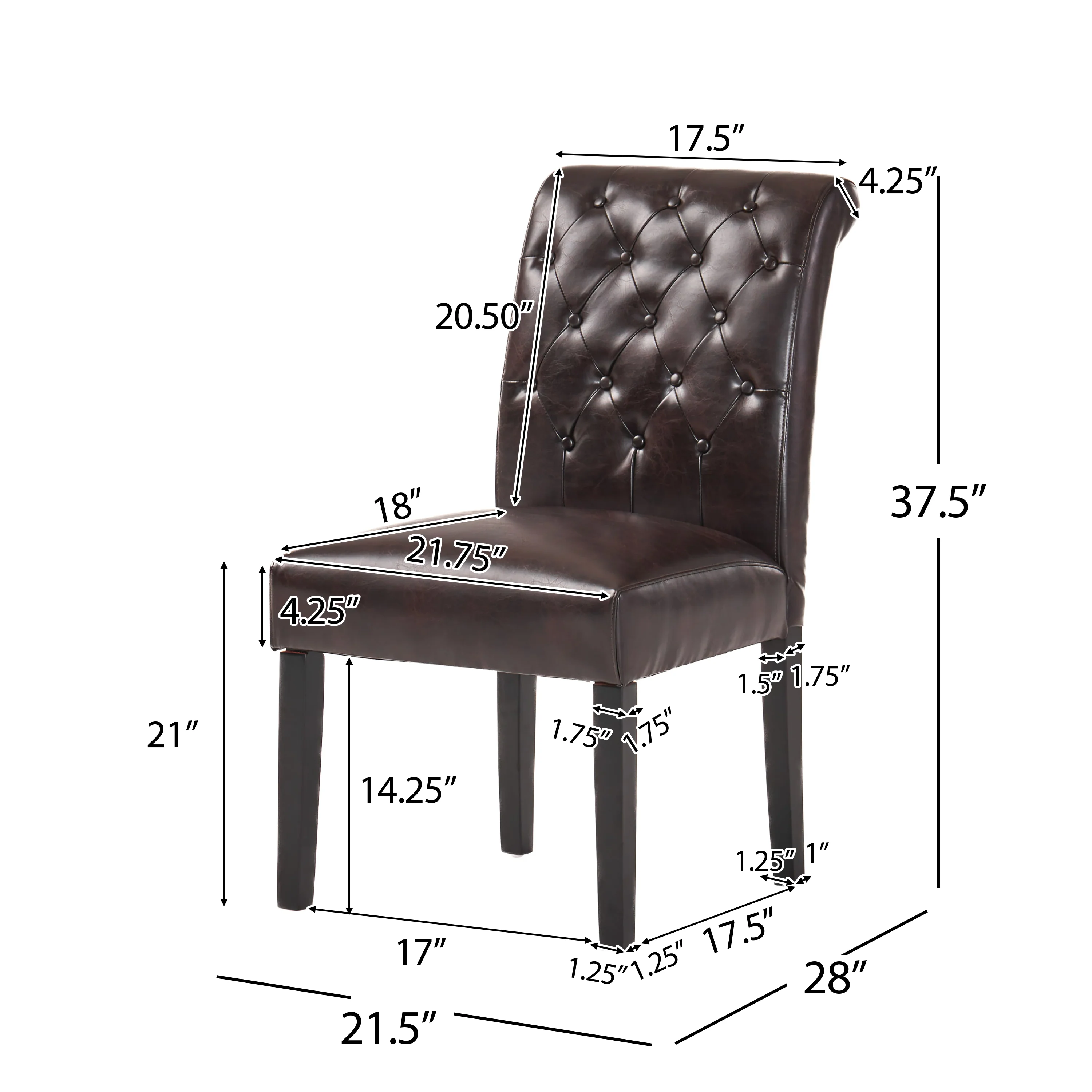 Elliston Leather Tufted Dining Chairs (Set of 2) - furnishings