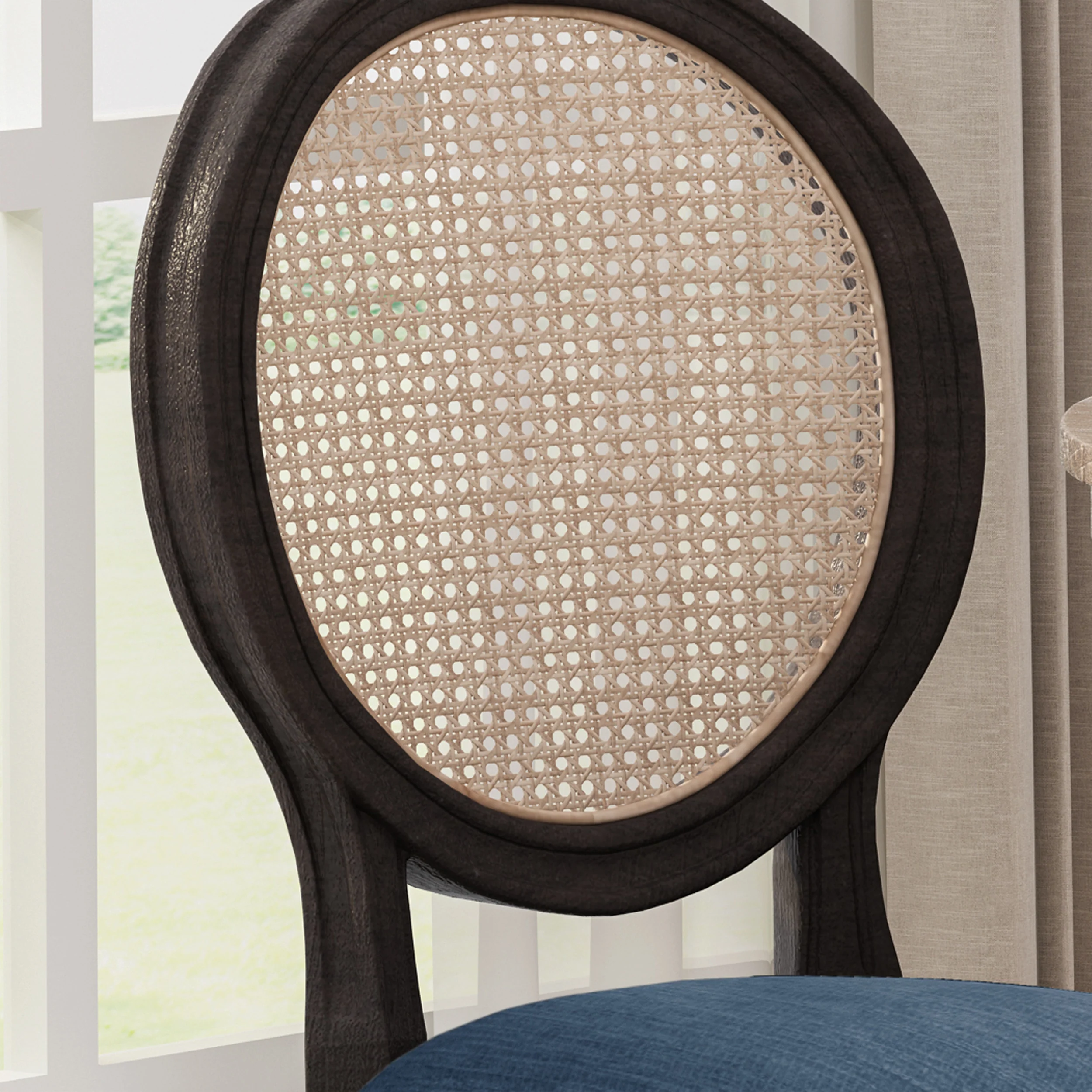 Laney French Style Oval Cane Back Dining Chairs (Set of 2) - furnishings