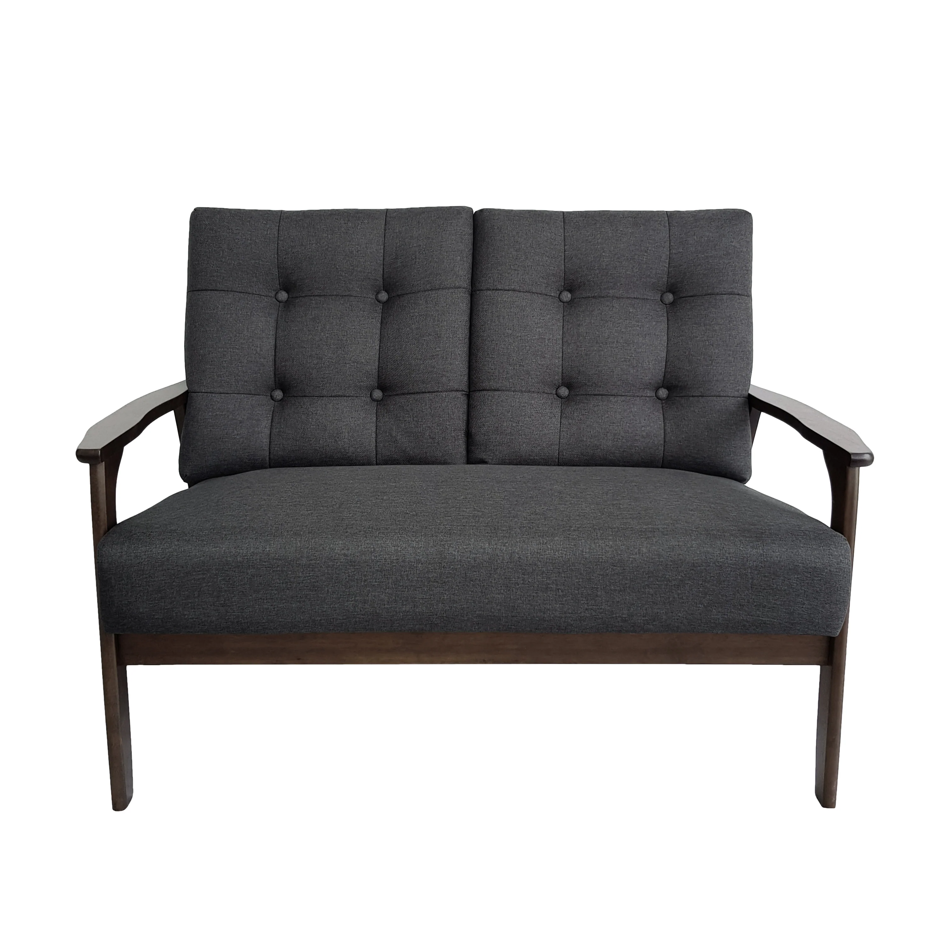Maureen Mid-Century Modern 3-Piece Fabric Chairs & Love Seat Living Room Set - furnishings