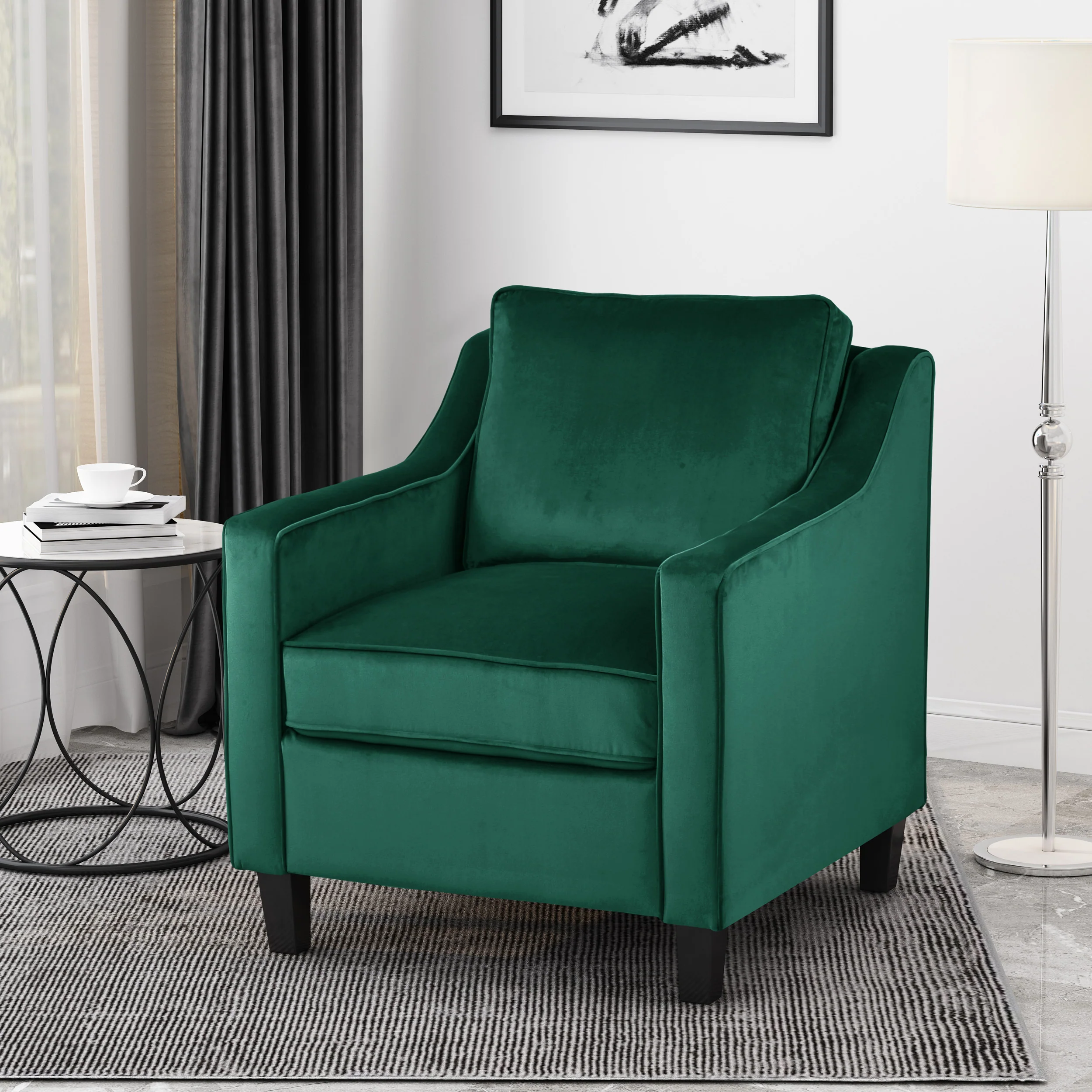 Sonny Contemporary Velvet Club Chair - furnishings