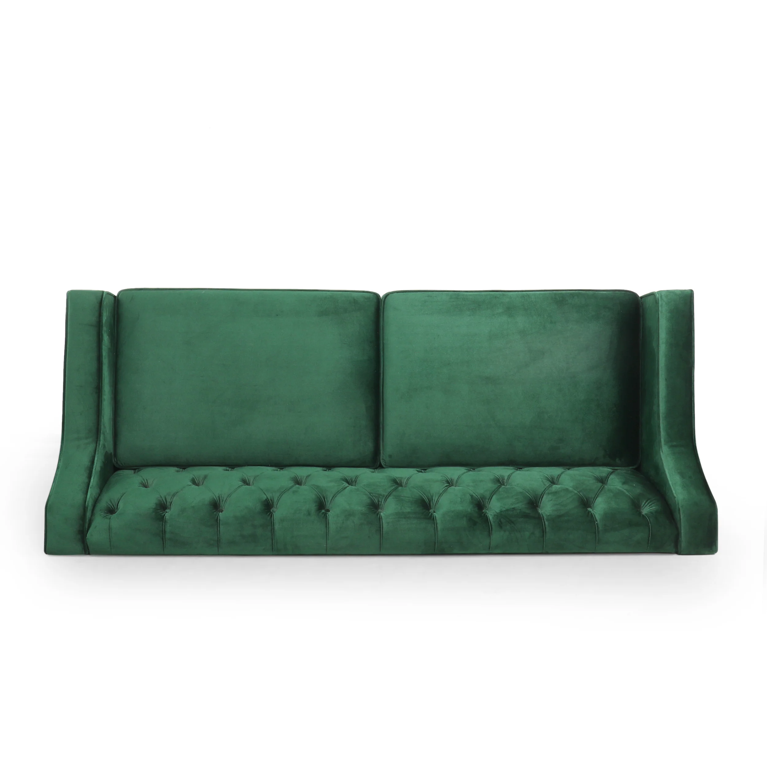Jameer Modern Glam Tufted Velvet 3 Seater Sofa - furnishings