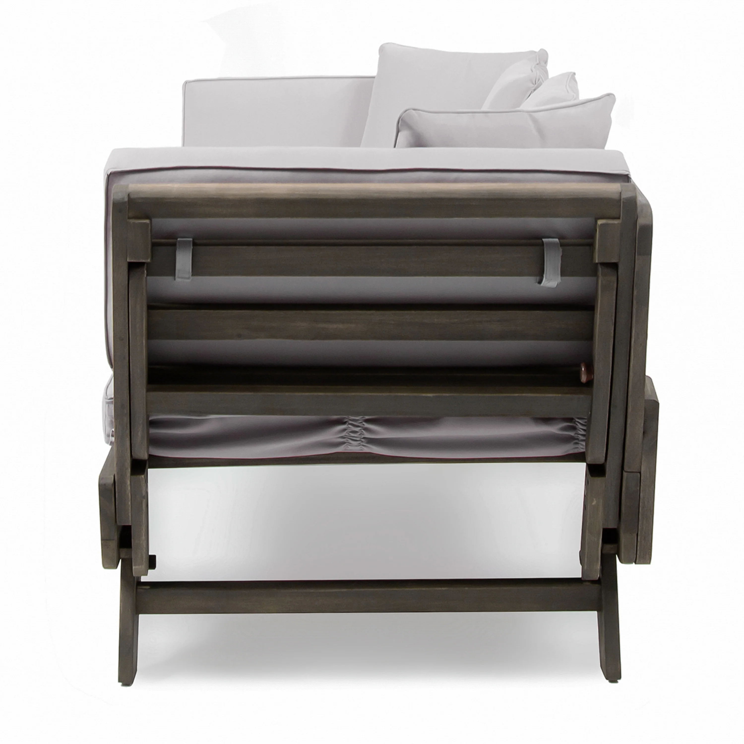 Othello Gray Acacia Convertible Outdoor Sofa Daybed - furnishings