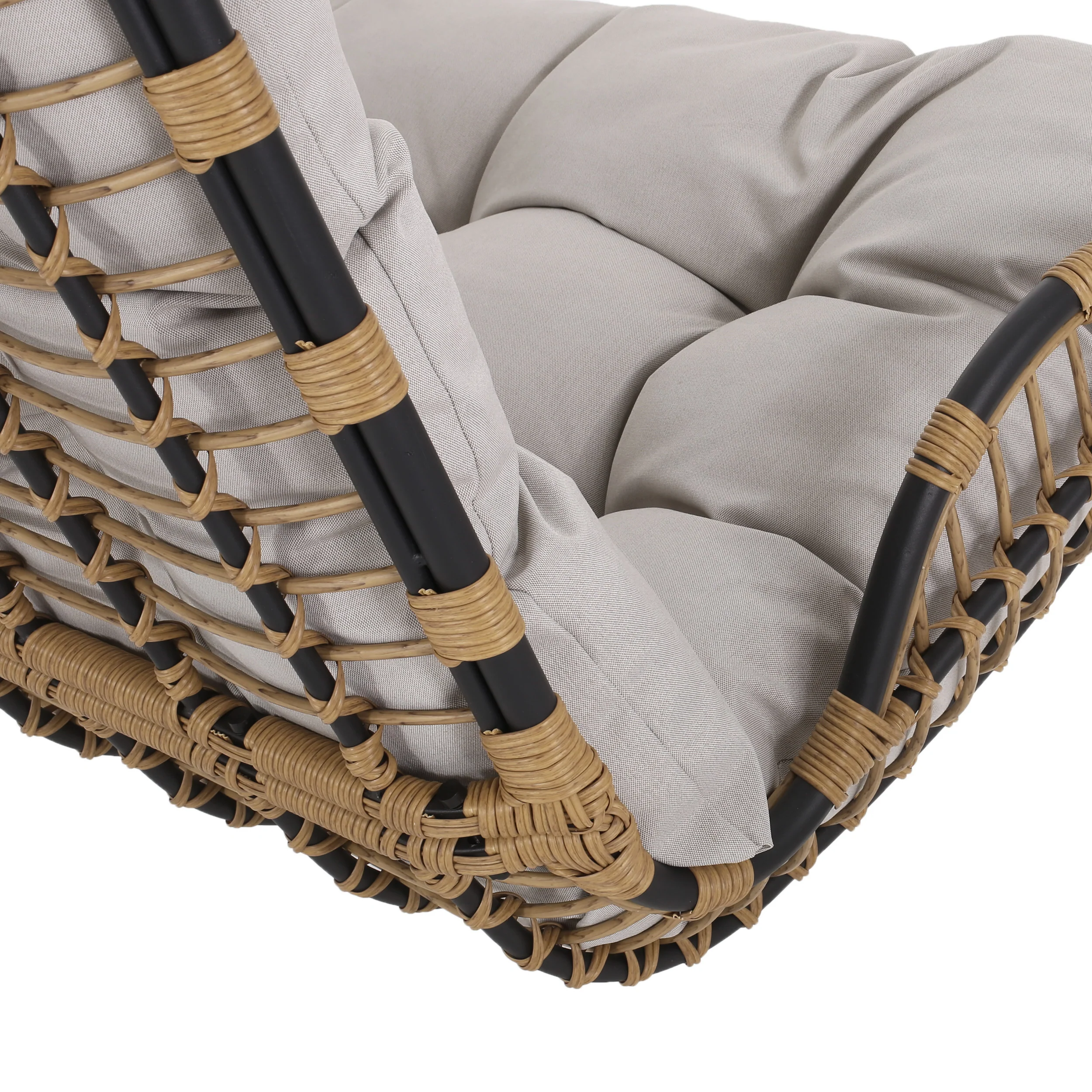 Matthew Outdoor Wicker Porch Swing with Cushions - furnishings