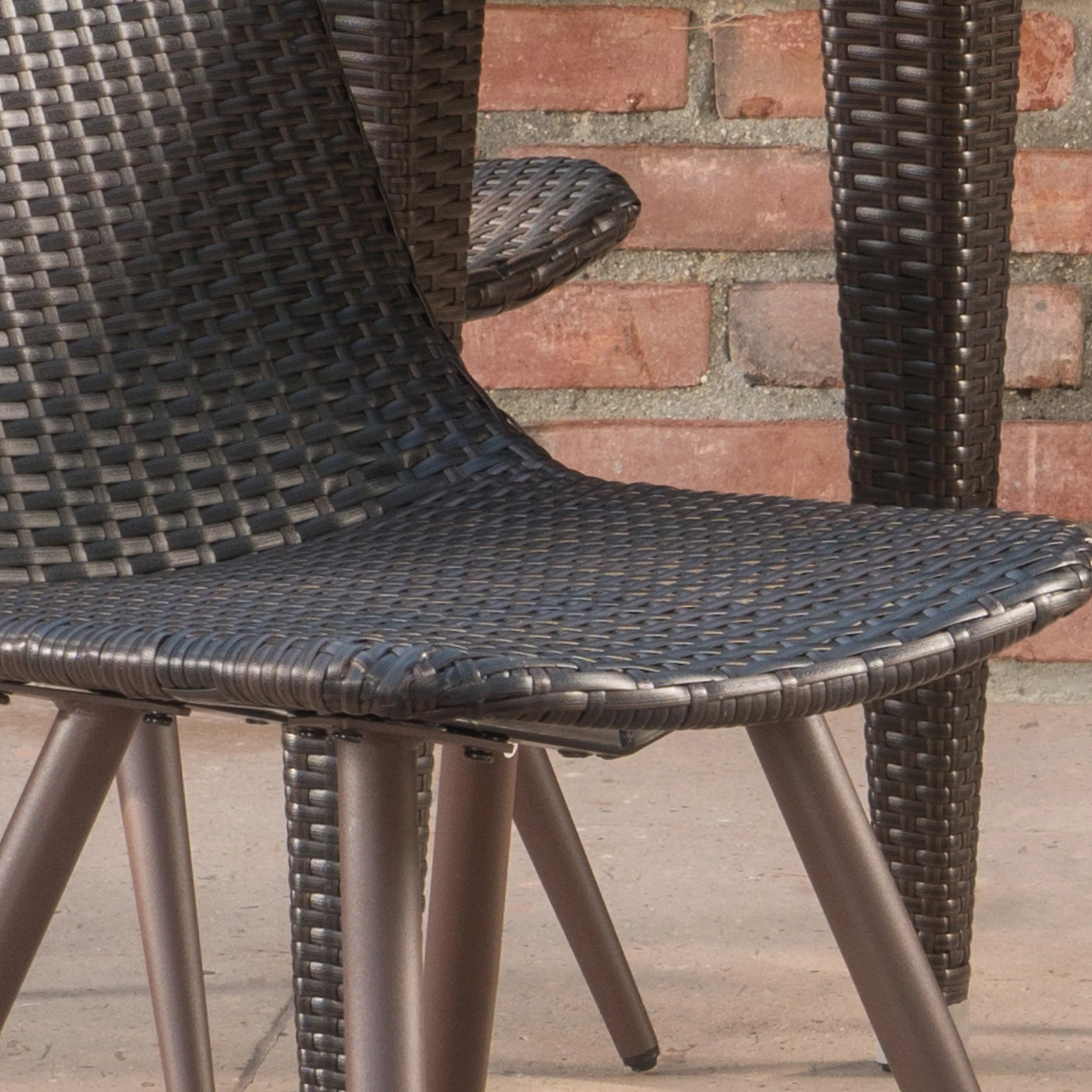 Tomley Outdoor 5 Piece Multi-brown Wicker 35 Inch Square Dining Set - furnishings