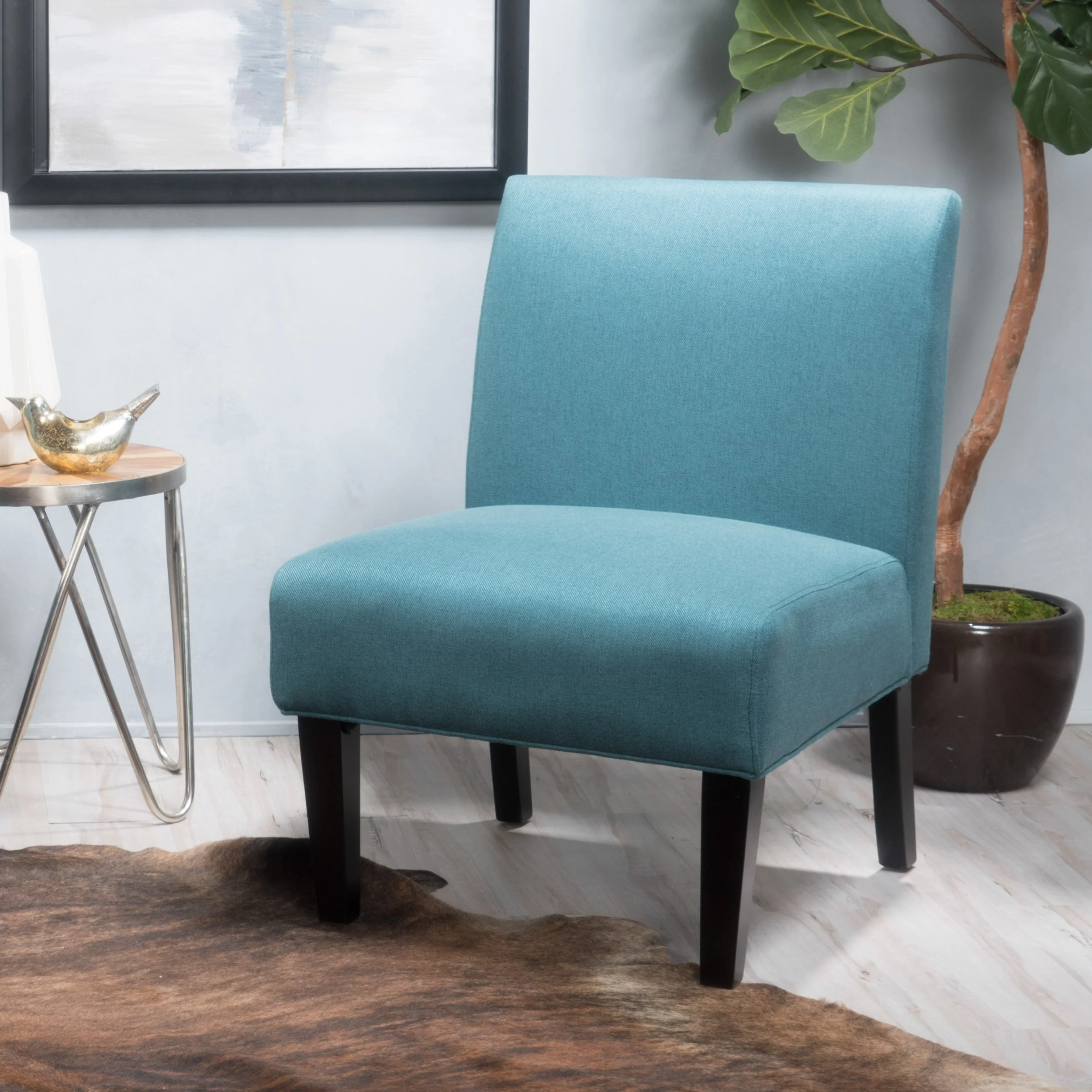 Kendal Contemporary Fabric Slipper Accent Chair - furnishings