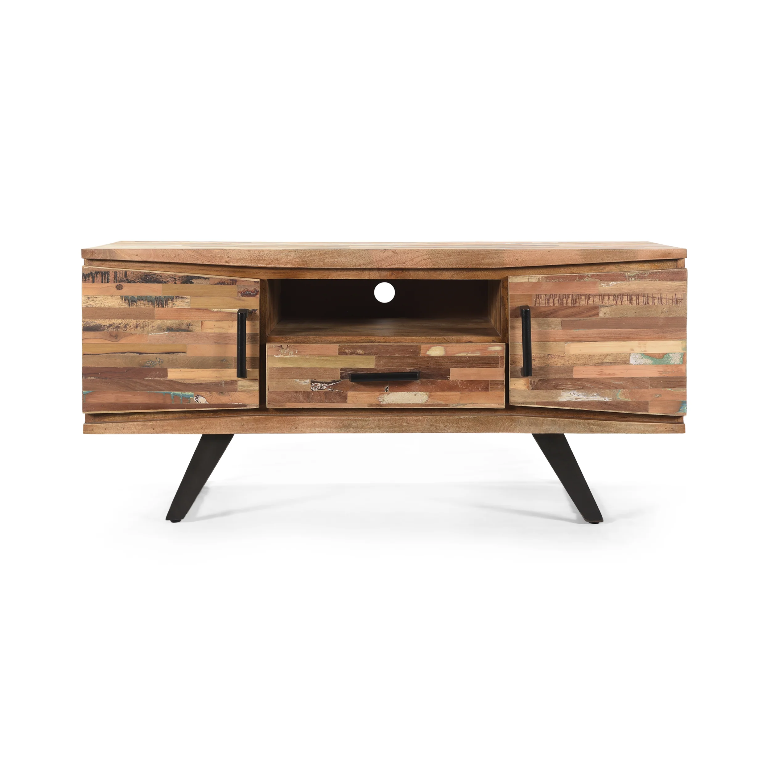 Alithea Handcrafted Boho Reclaimed Wood TV Stand - furnishings