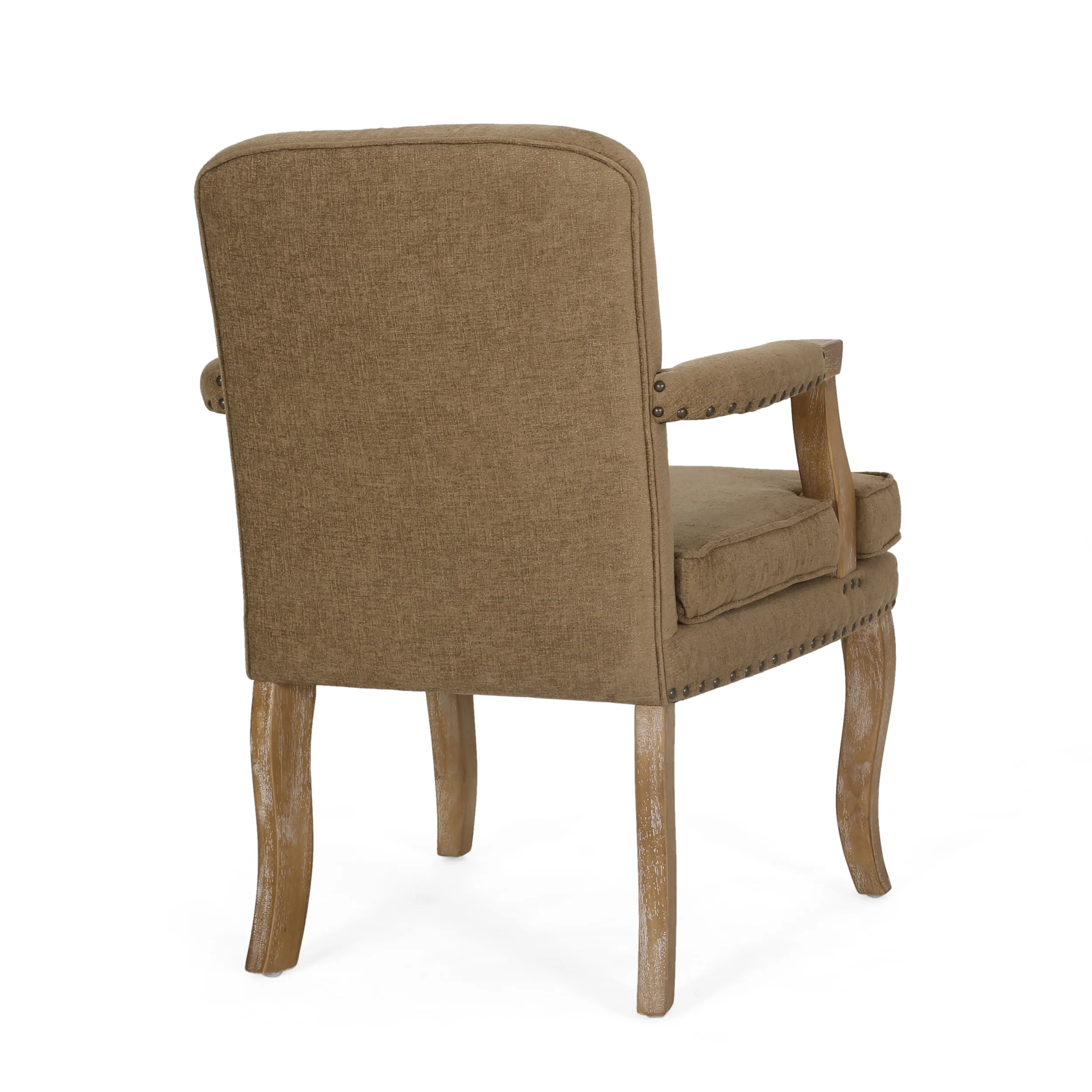 Tim French Country Fabric Dining Arm Chair with Nailhead Trim, Set of 6 - furnishings