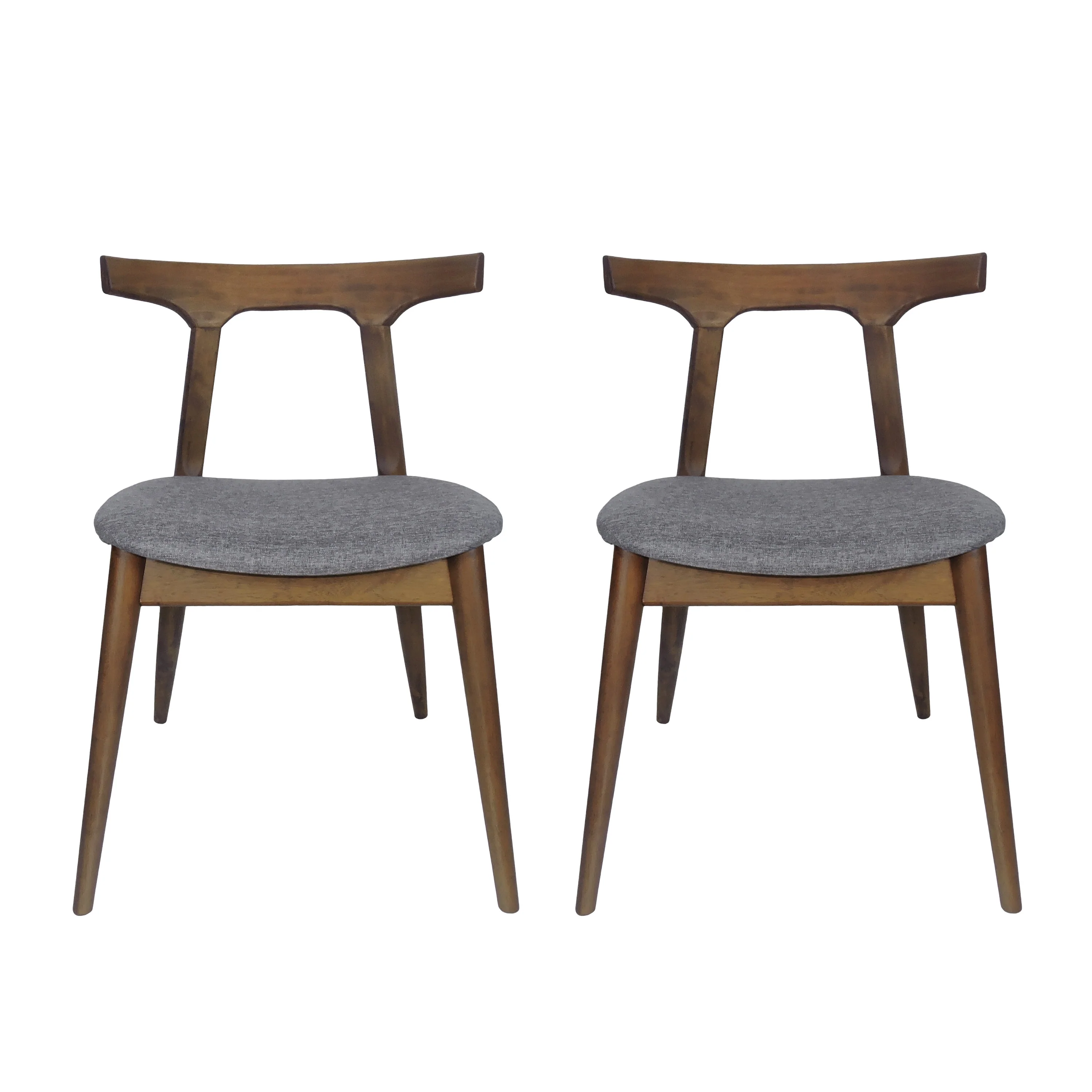Danmore Mid Century Modern Fabric Upholstered Dining Chairs, Set of 2 - furnishings