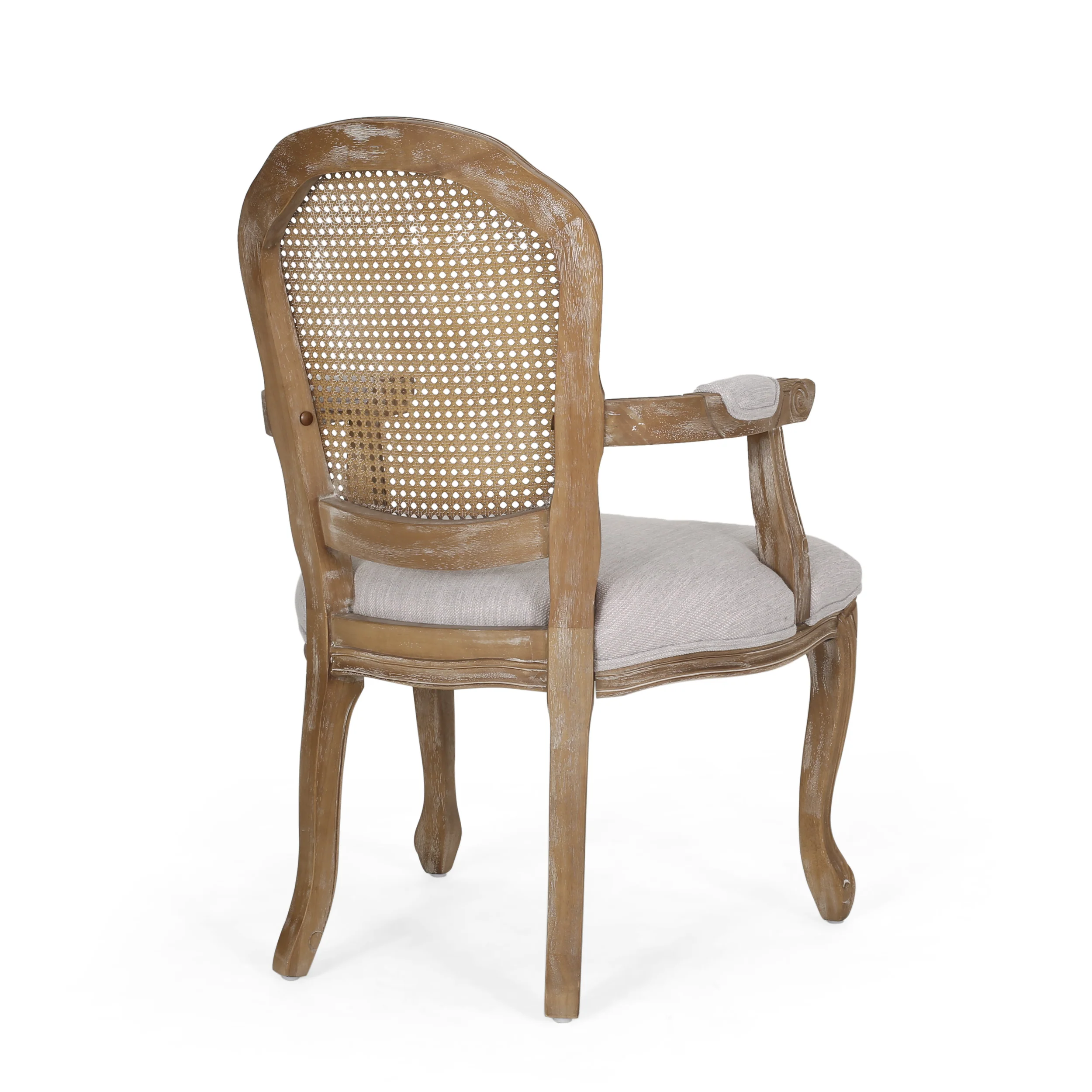 Mariette French Country Wood and Cane Upholstered Dining Chair, Set of 4 - furnishings