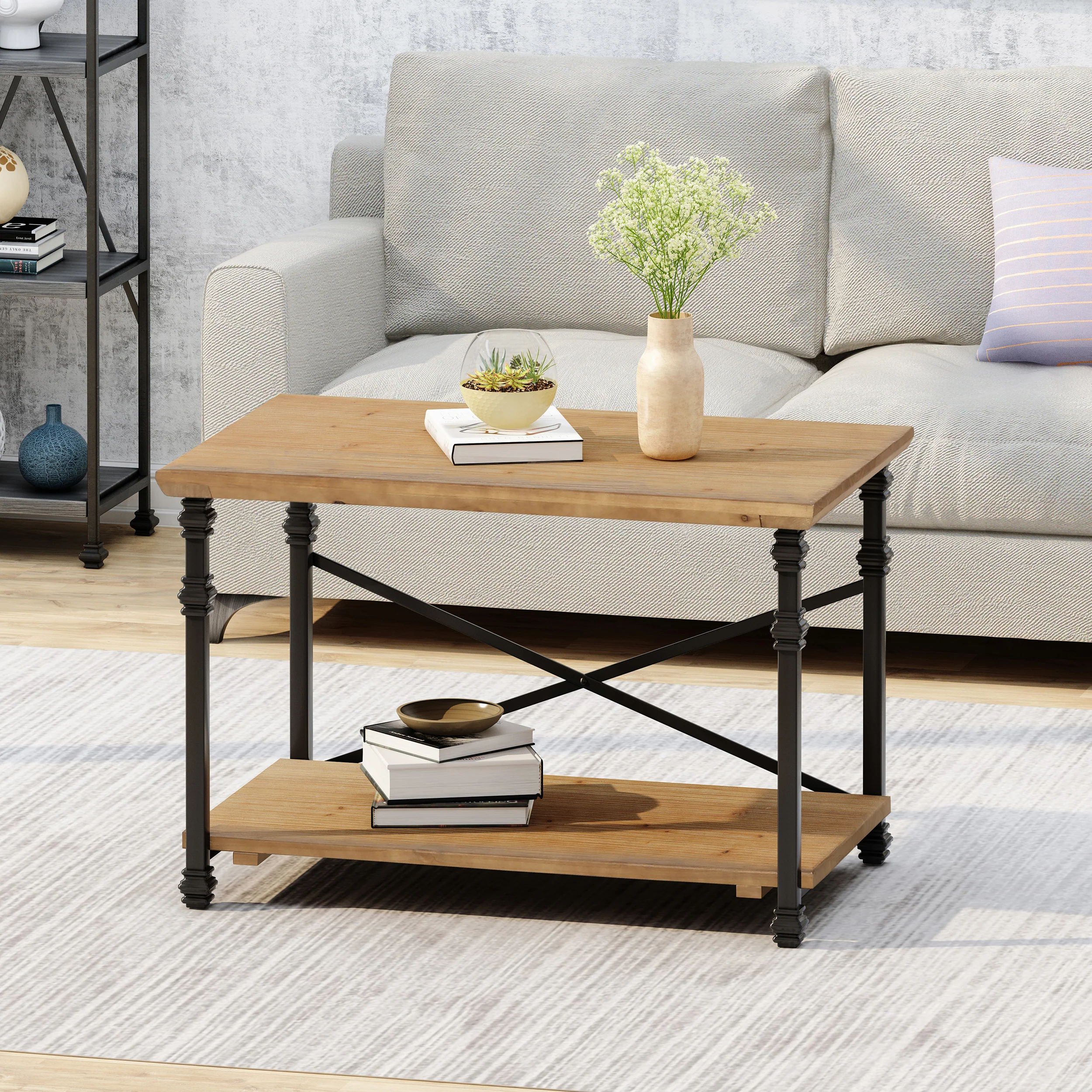 Idalina Modern Industrial Coffee Table - furnishings